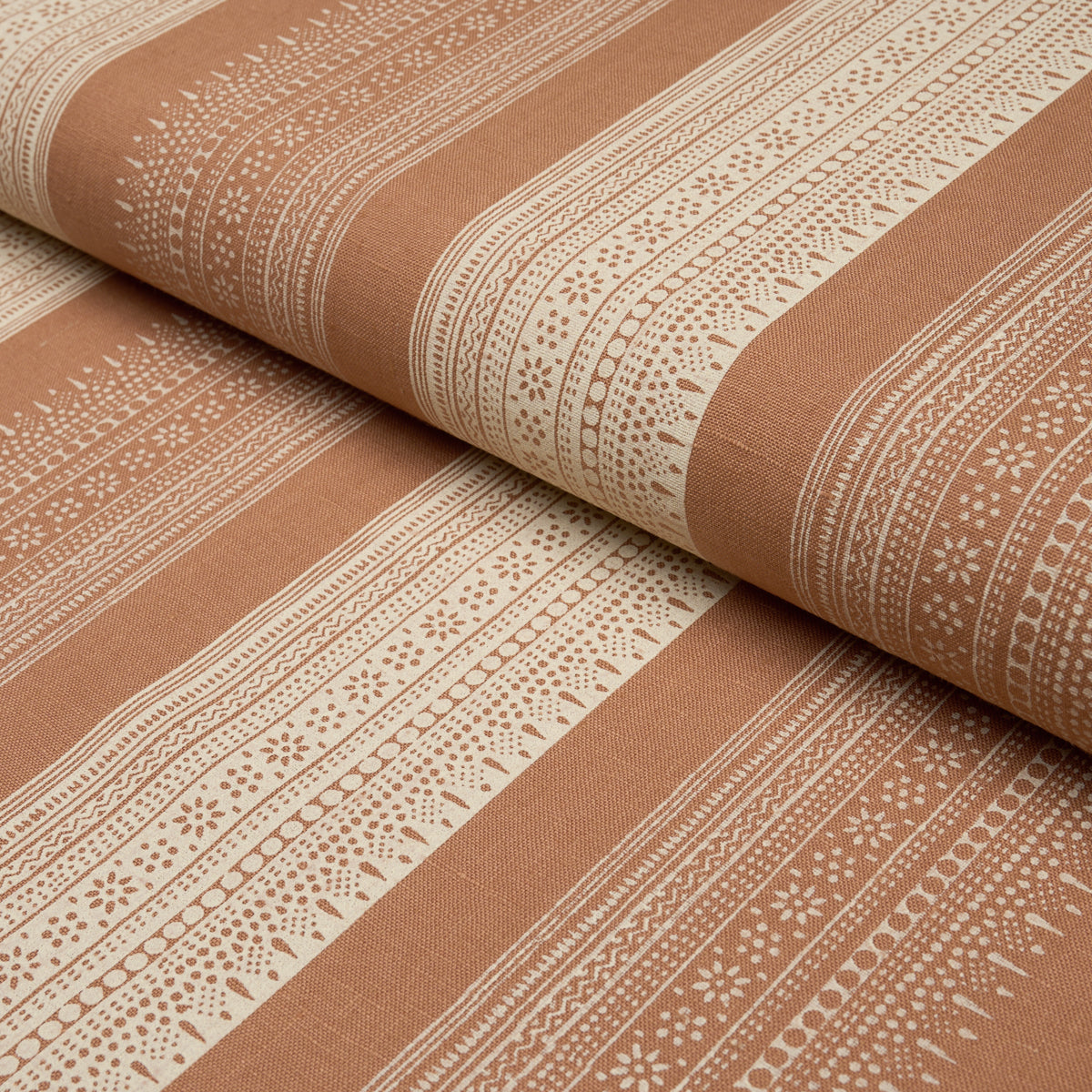 Calista Block Print - Spice - Schumacher 182900 Fabric - Schumacher Fabric