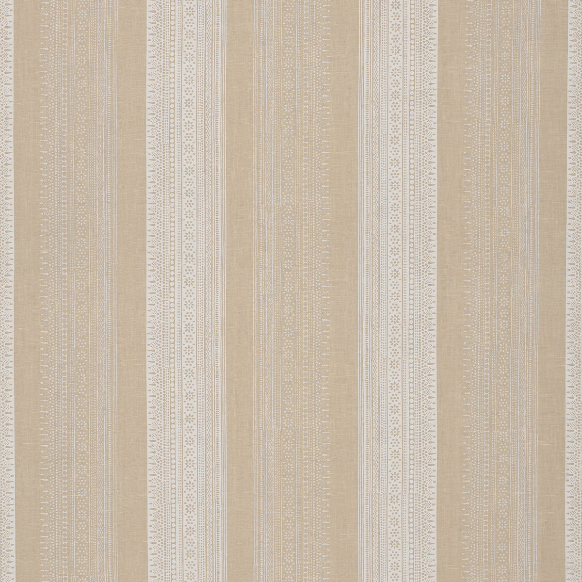 Calista Block Print - Natural - Schumacher 182901 Fabric - Schumacher Fabric