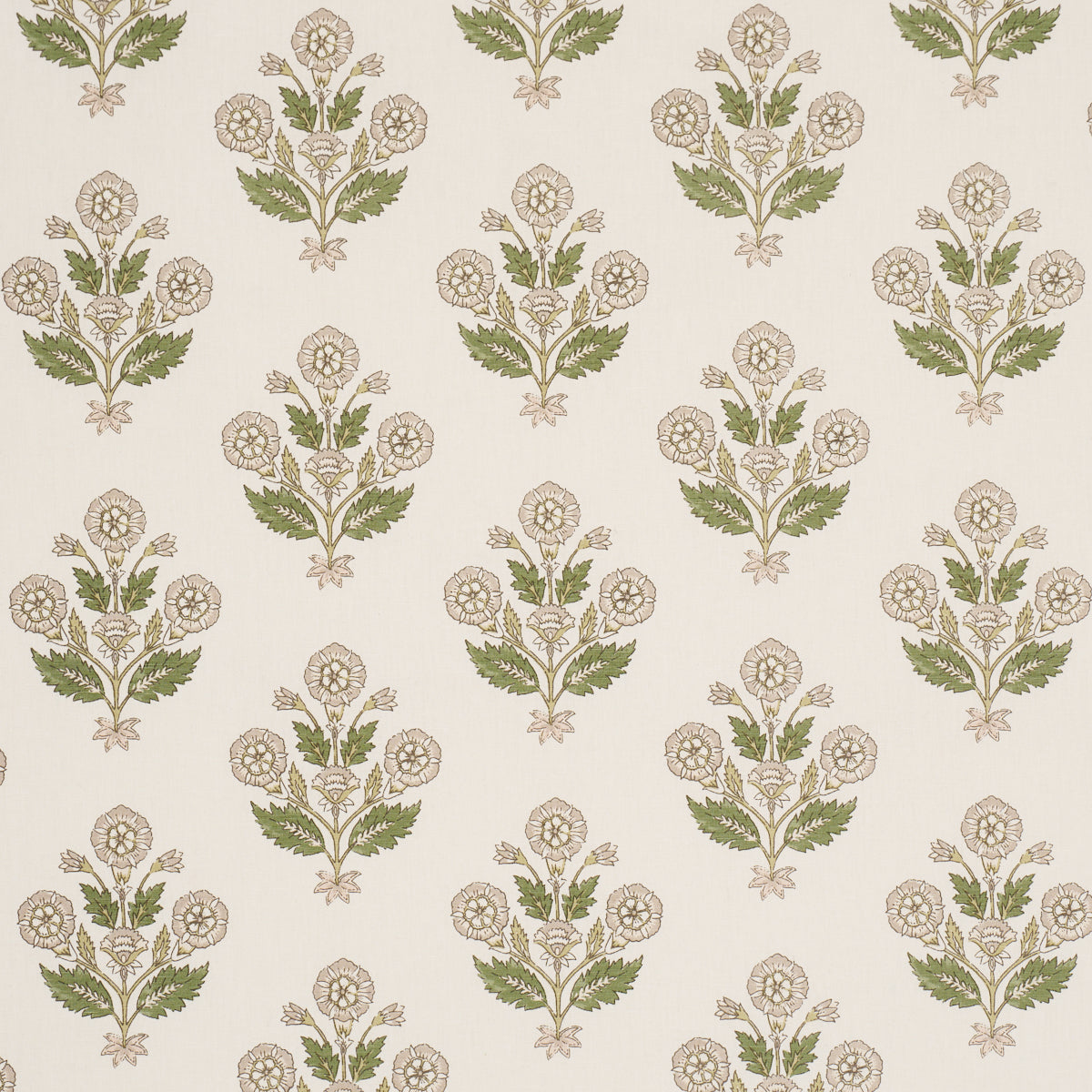 Dalila Hand-Screen Print - Green - Schumacher 182911 Fabric - Schumacher Fabric