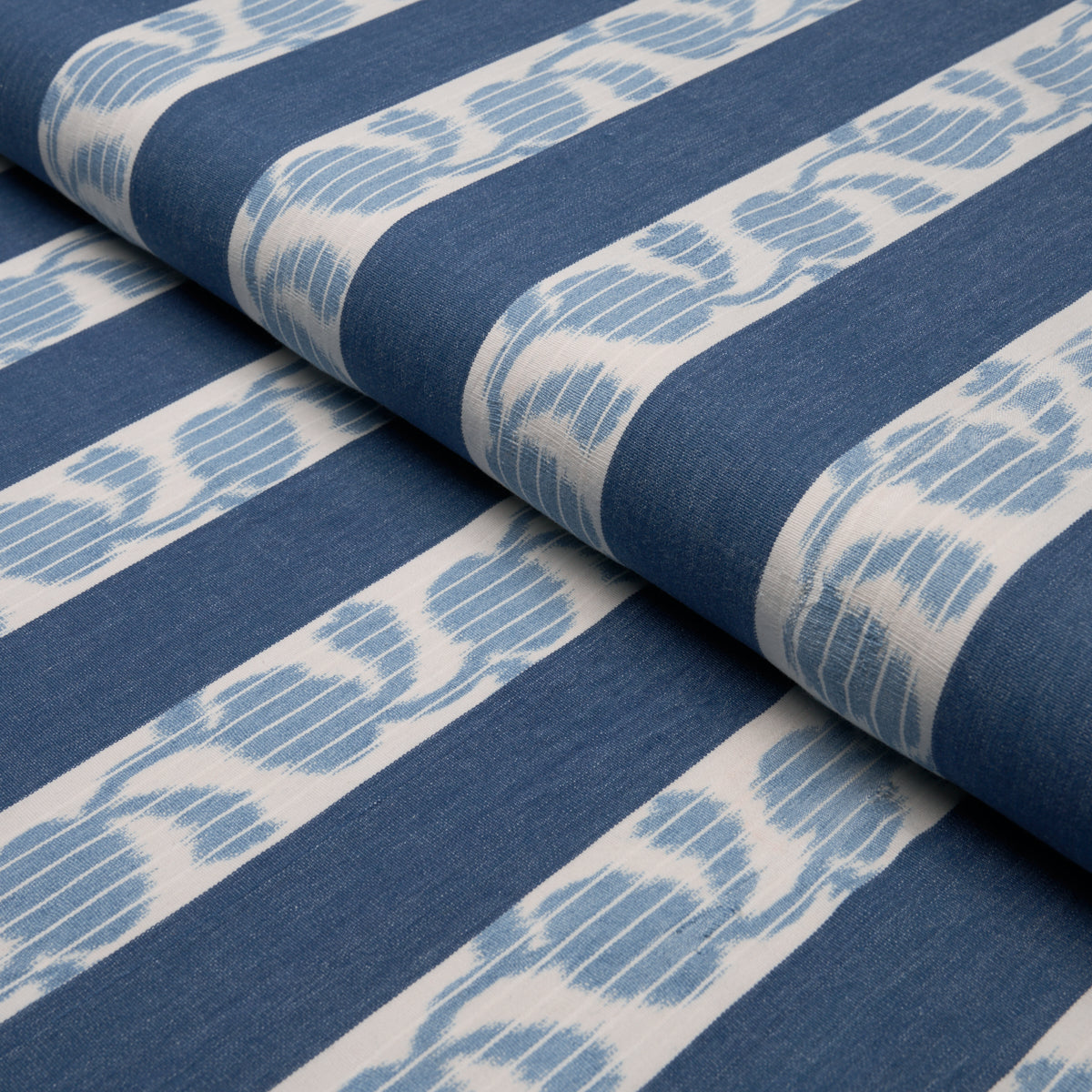 Priya Warp Print - Indigo - Schumacher 182922 Fabric - Schumacher Fabric
