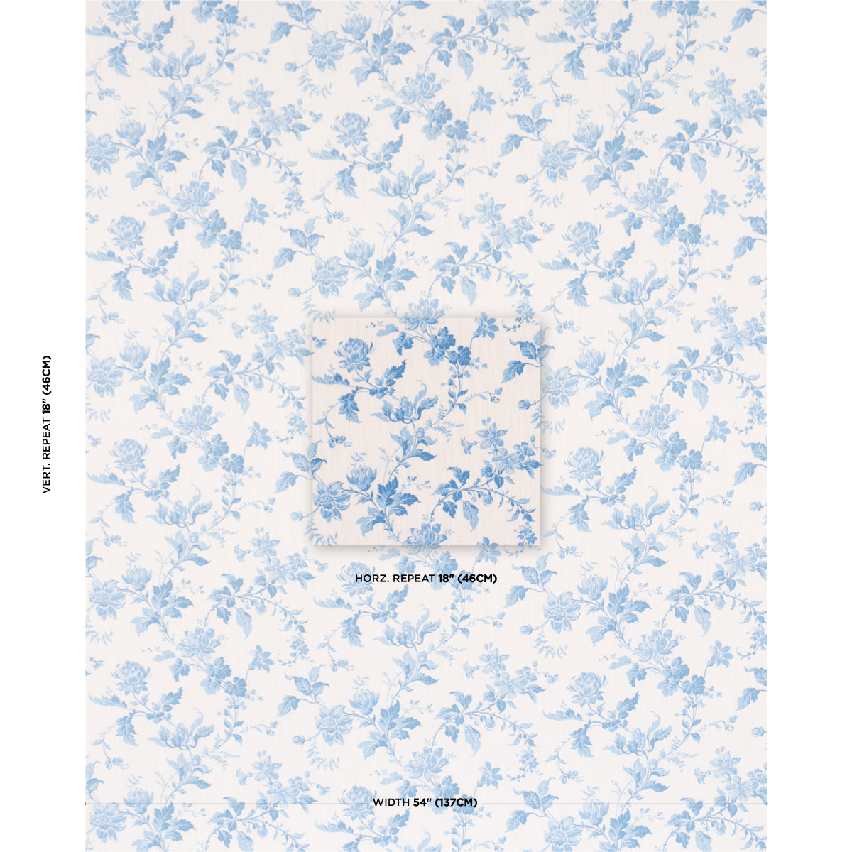BLOMSLINGA-BLUE-AND-WHITE-SCHUMACHER-182941 - Schumacher Fabric