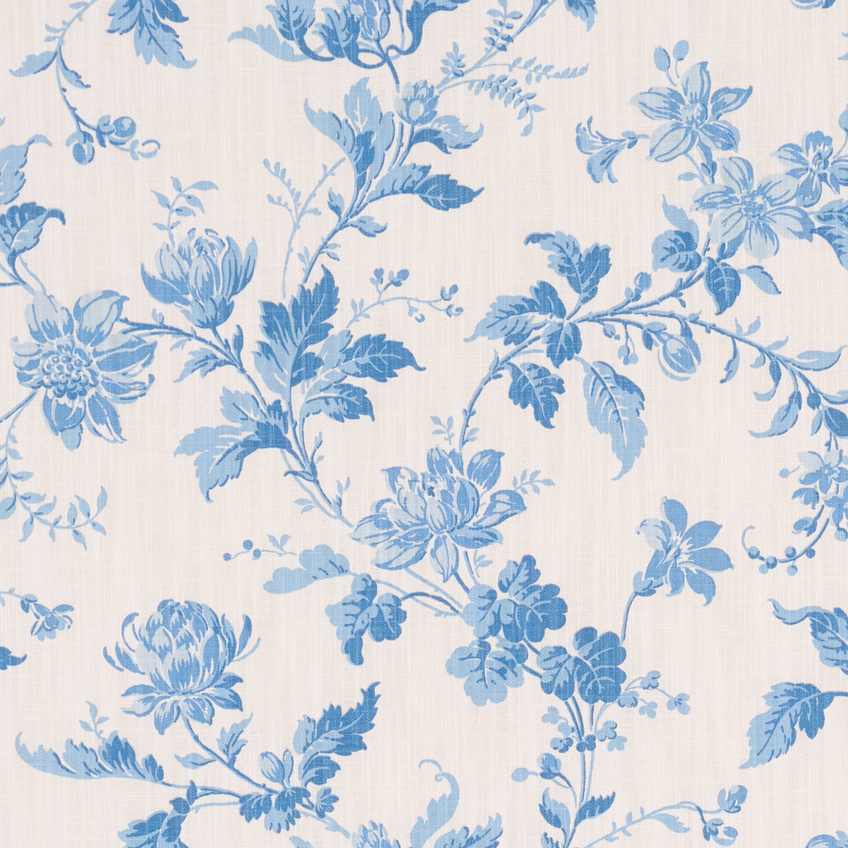 Blomslinga - Blue And White - Schumacher 182941 Fabric - Schumacher Fabric