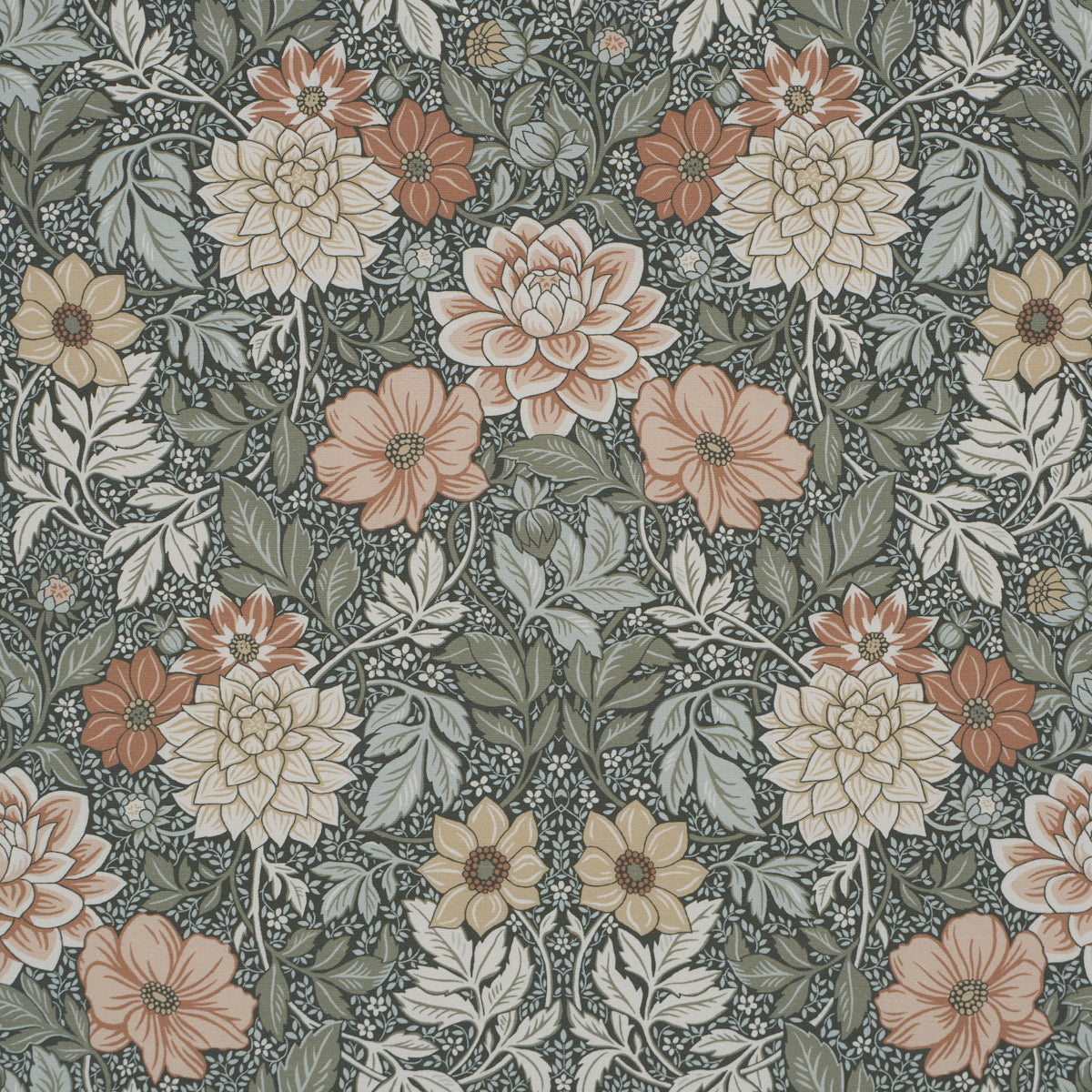 DAHLIA-GARDEN-GREEN-SCHUMACHER-182970 - Schumacher Fabric
