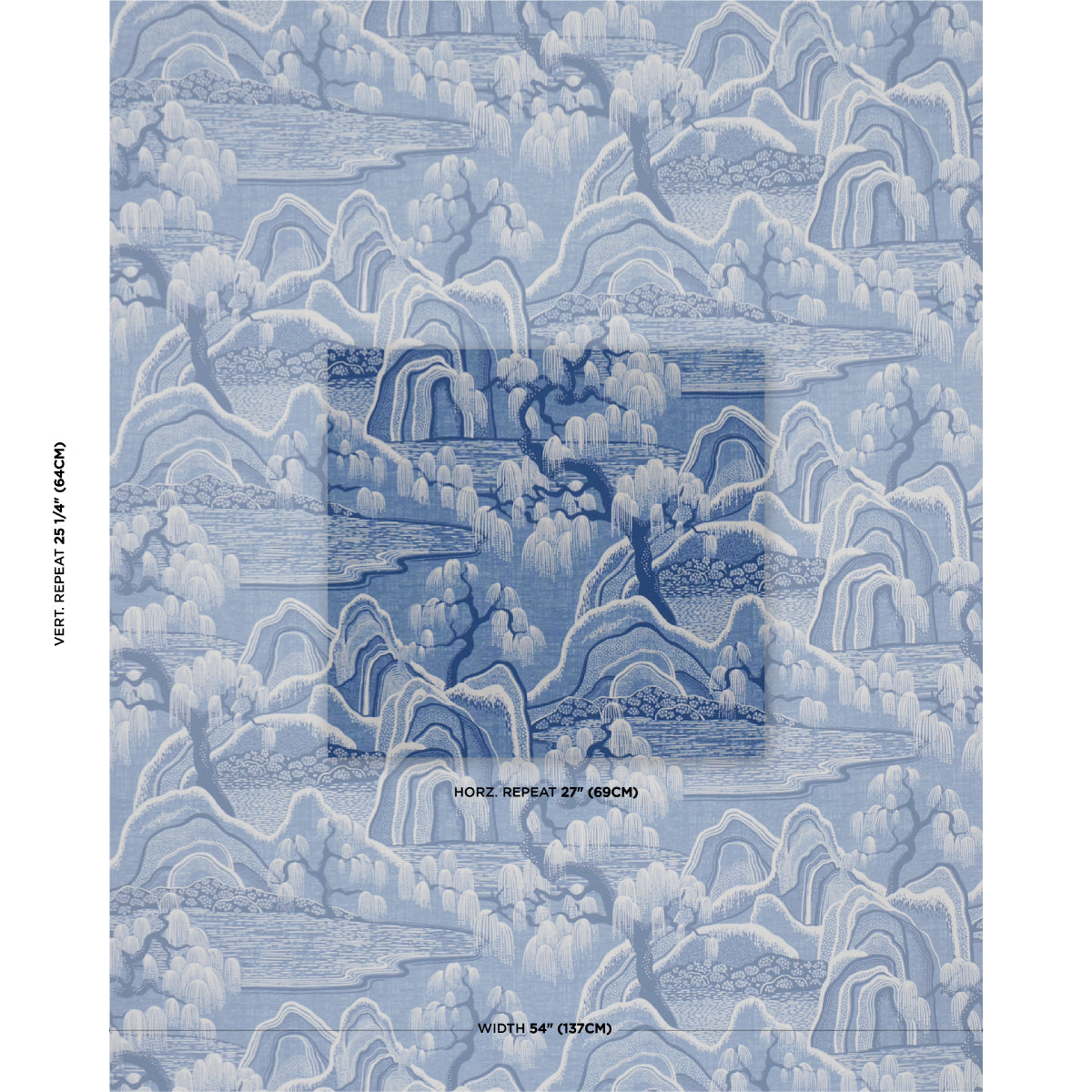INDIGO-GARDEN-BLUE-AND-WHITE-SCHUMACHER-183012 - Schumacher Fabric