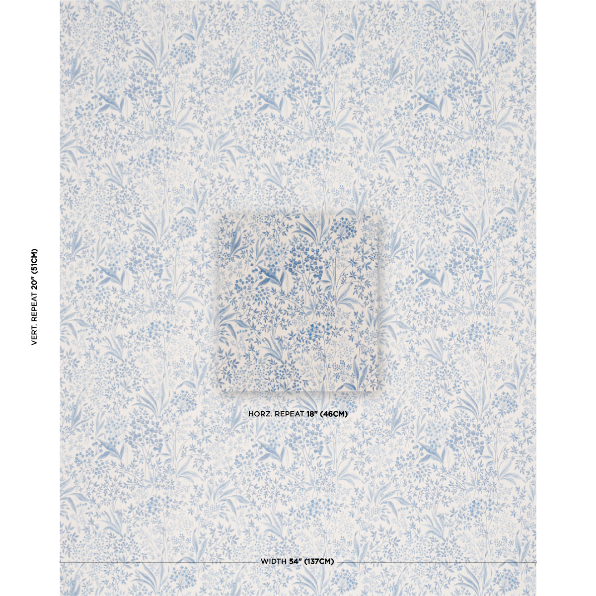 Nocturne - Blue And White - Schumacher 183022 Fabric - Schumacher Fabric