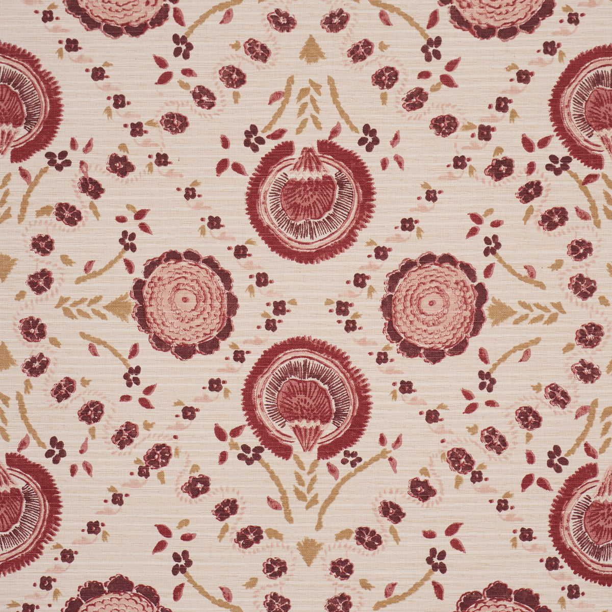 Athena Hand-Screen Print - Ruby - Schumacher 183051 Fabric - Schumacher Fabric
