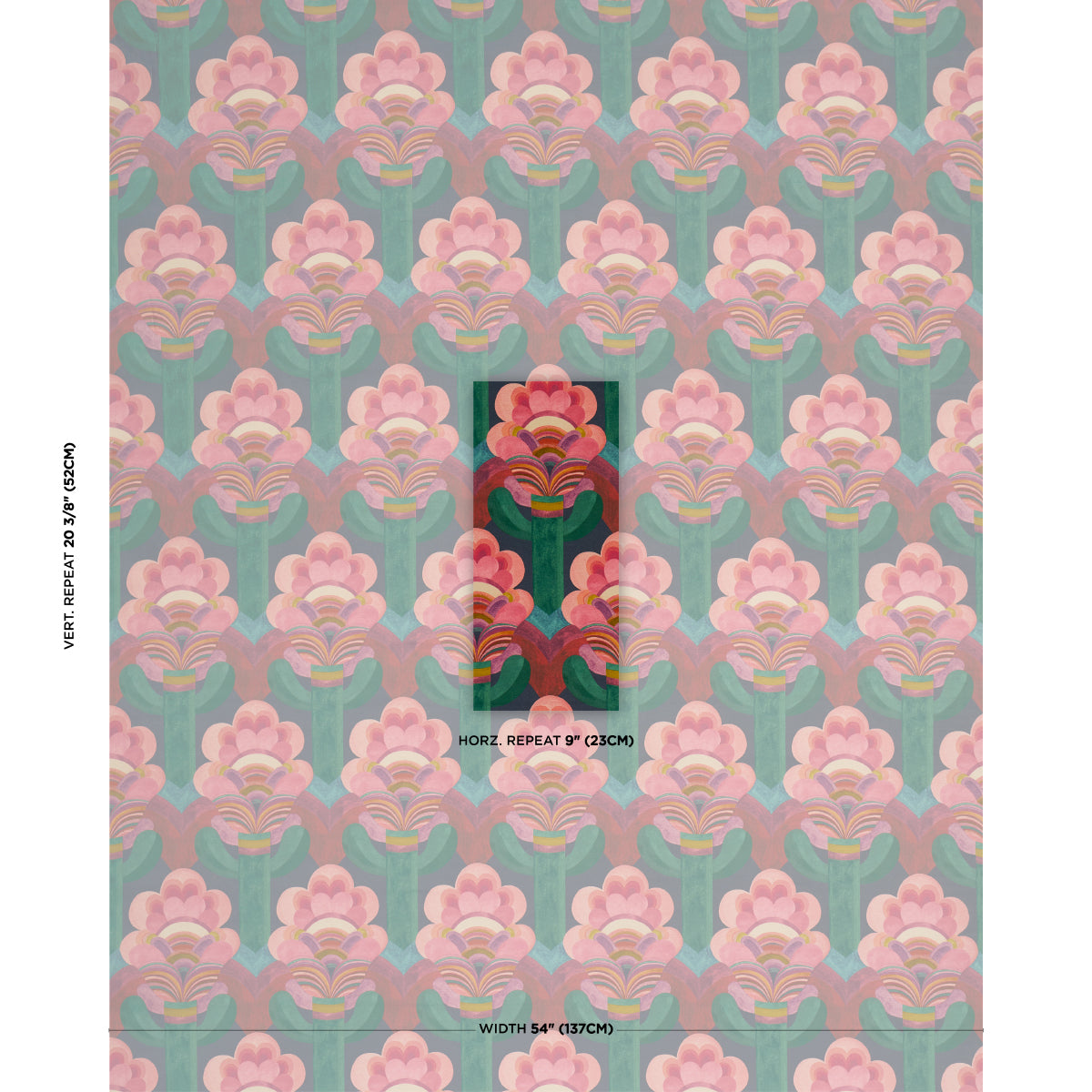 Fleur Indienne Velvet - Rose - Schumacher 183081 Fabric - view 2 - Schumacher Fabric