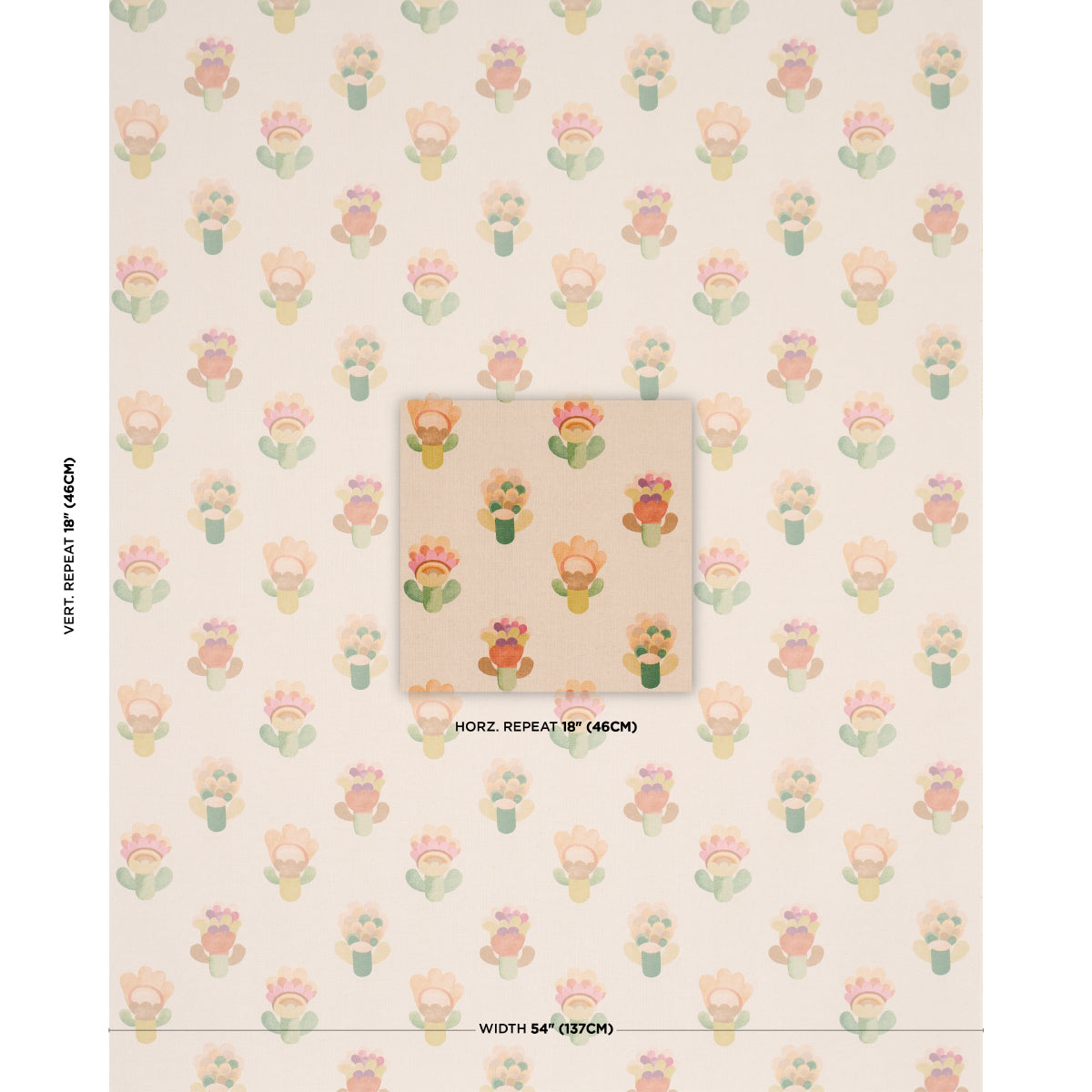 Le Jardin - Sun - Schumacher 183091 Fabric - view 2 - Schumacher Fabric