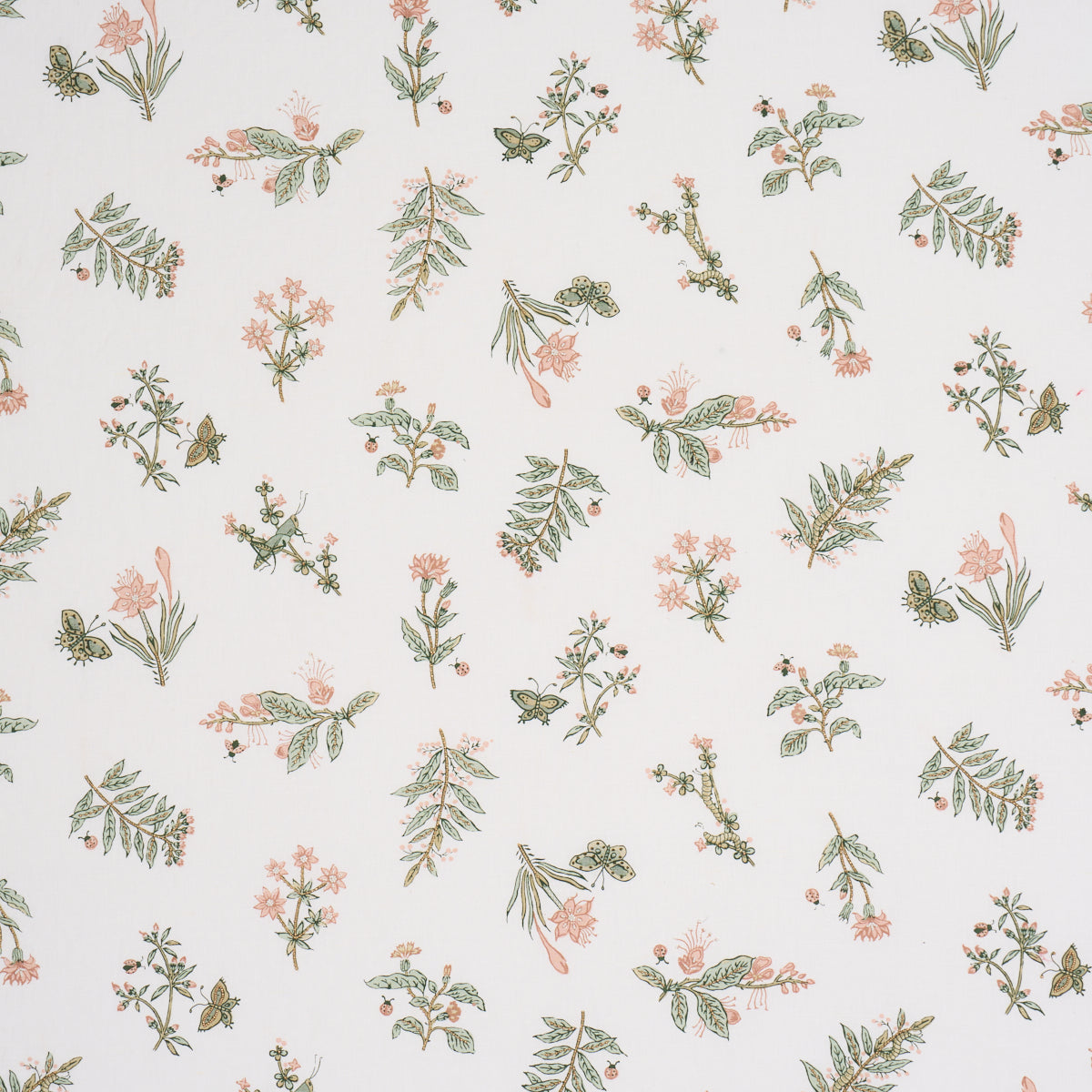Jeter Des Fleurs Beaded Print - Moss Phlox - Schumacher 183110 Fabric