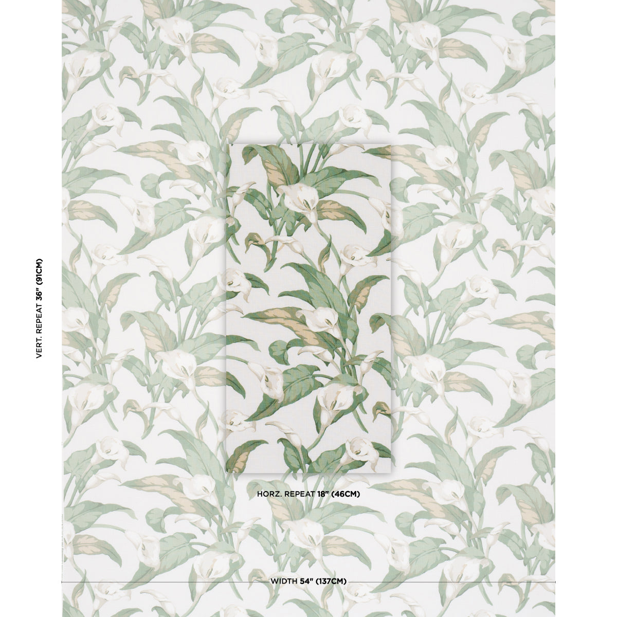 Arum Lilies - Ivory - Schumacher 183120 Fabric - Schumacher Fabric