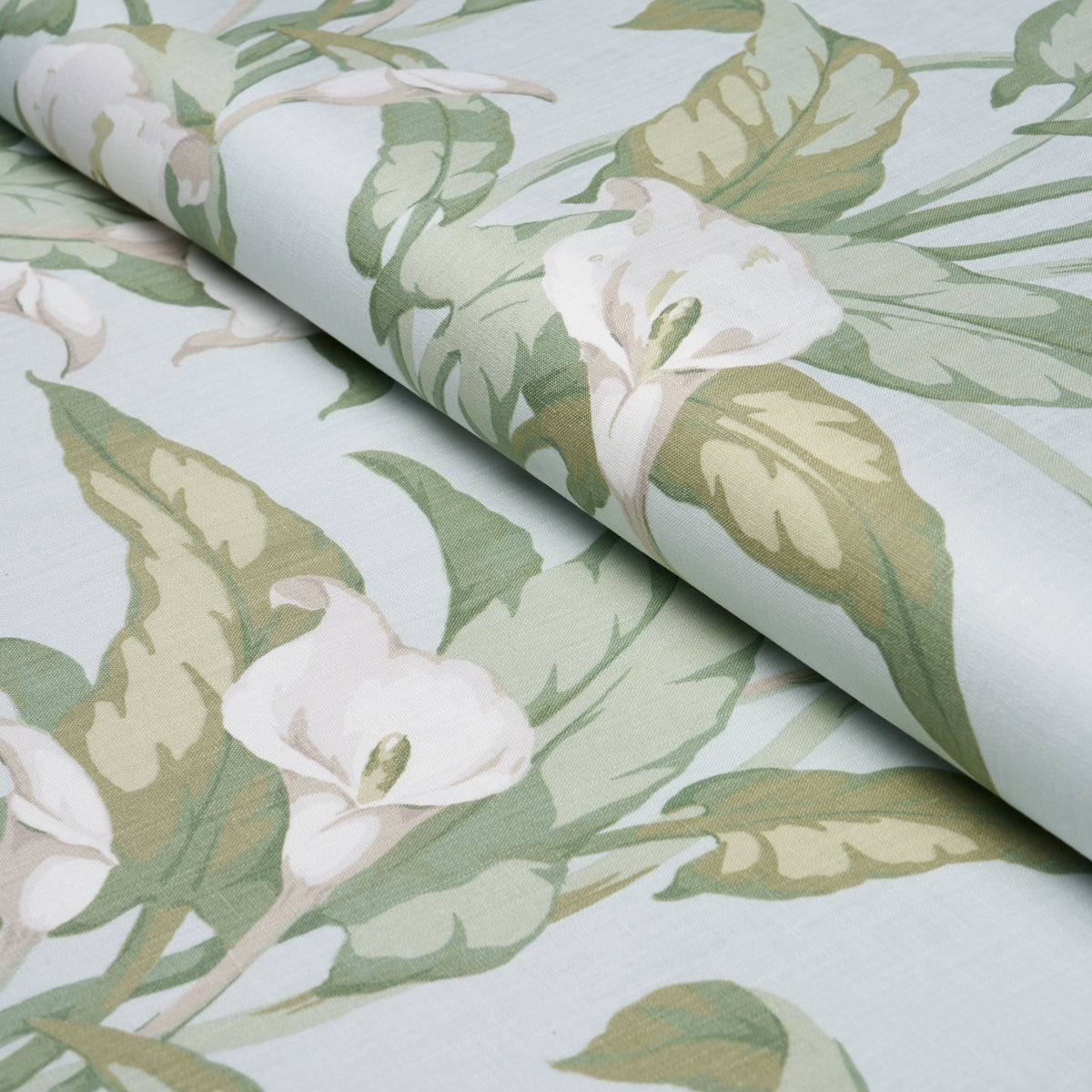 Arum Lilies - Aqua - Schumacher 183121 Fabric - Schumacher Fabric