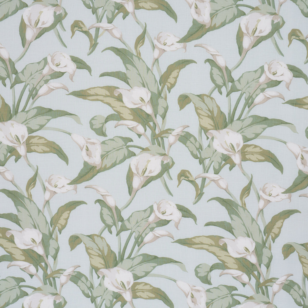 Arum Lilies - Aqua - Schumacher 183121 Fabric - Schumacher Fabric