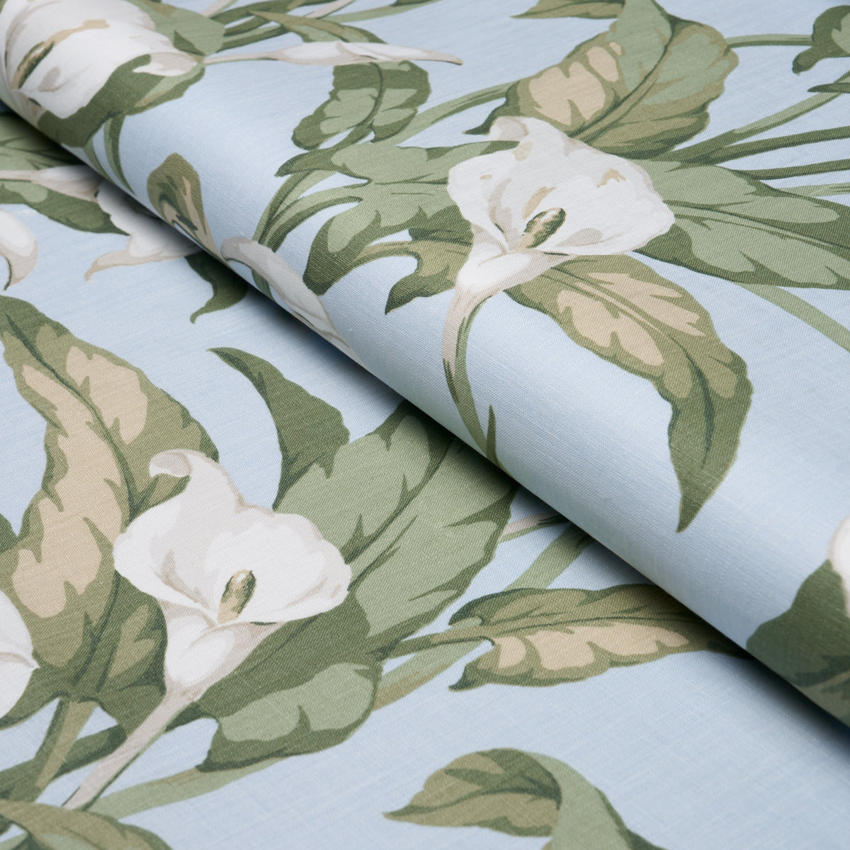 Arum Lilies - Sky - Schumacher 183123 Fabric - Schumacher Fabric