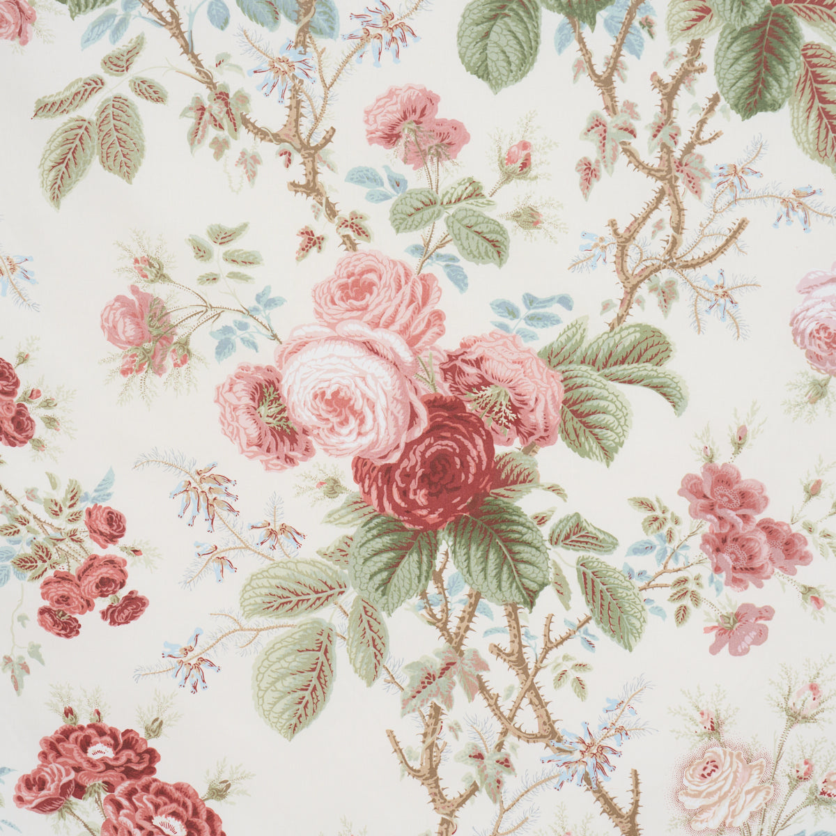 She Walks In Beauty Chintz - Rose - Schumacher 183142 Fabric - Schumacher Fabric