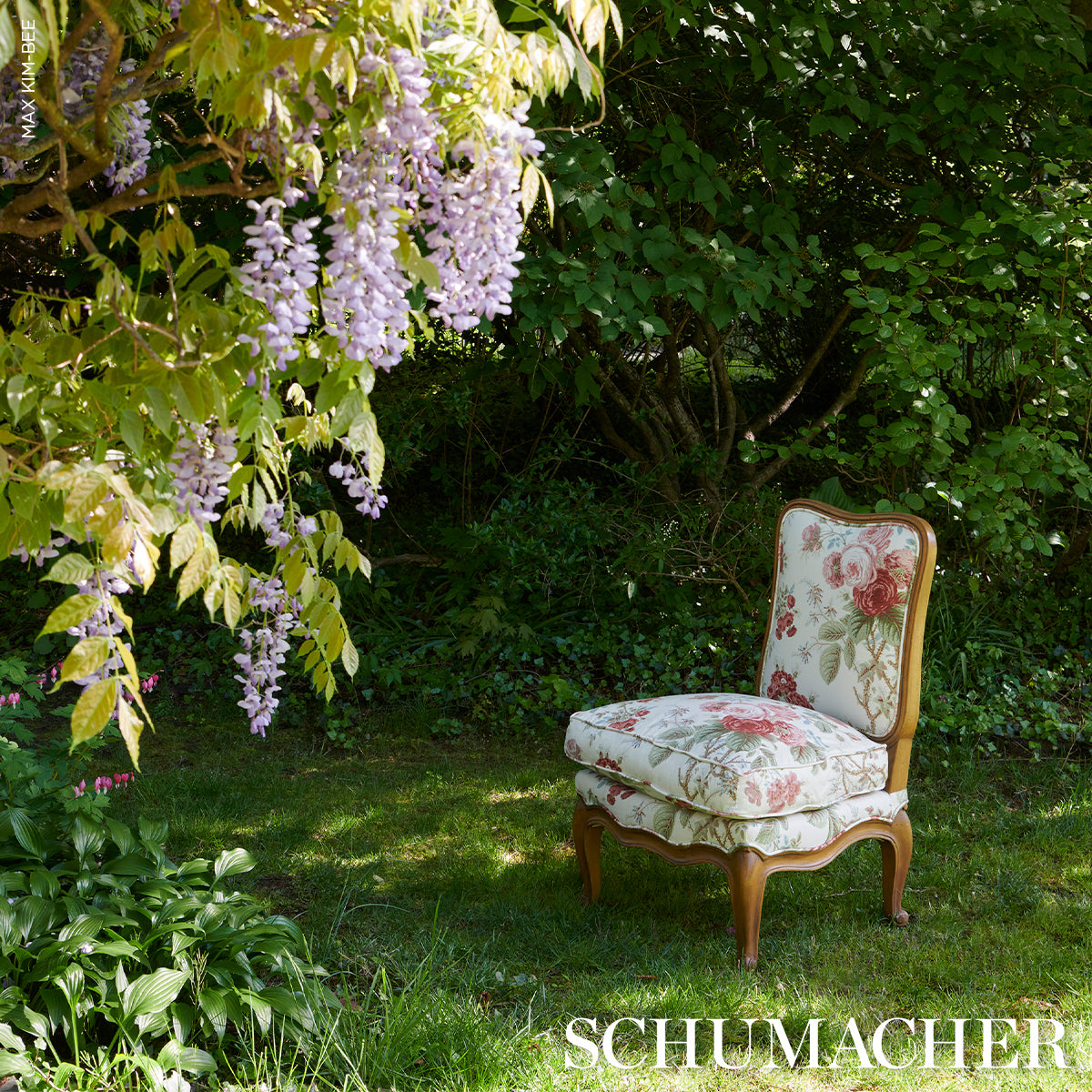 She Walks In Beauty Chintz - Rose - Schumacher 183142 Fabric - Schumacher Fabric