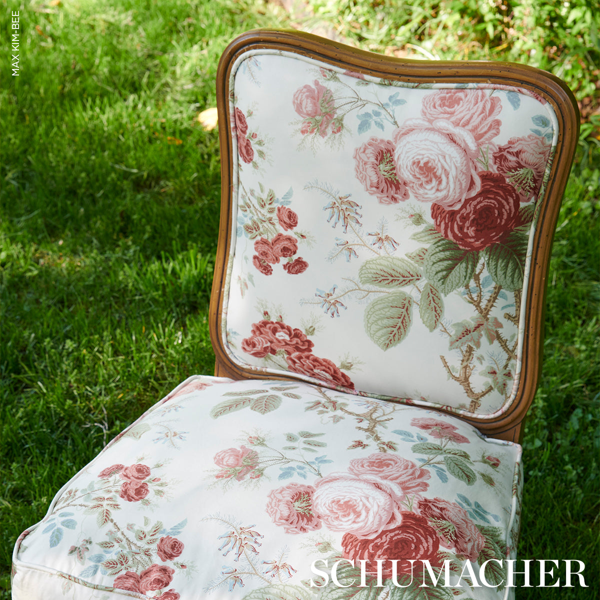 She Walks In Beauty Chintz - Rose - Schumacher 183142 Fabric - Schumacher Fabric