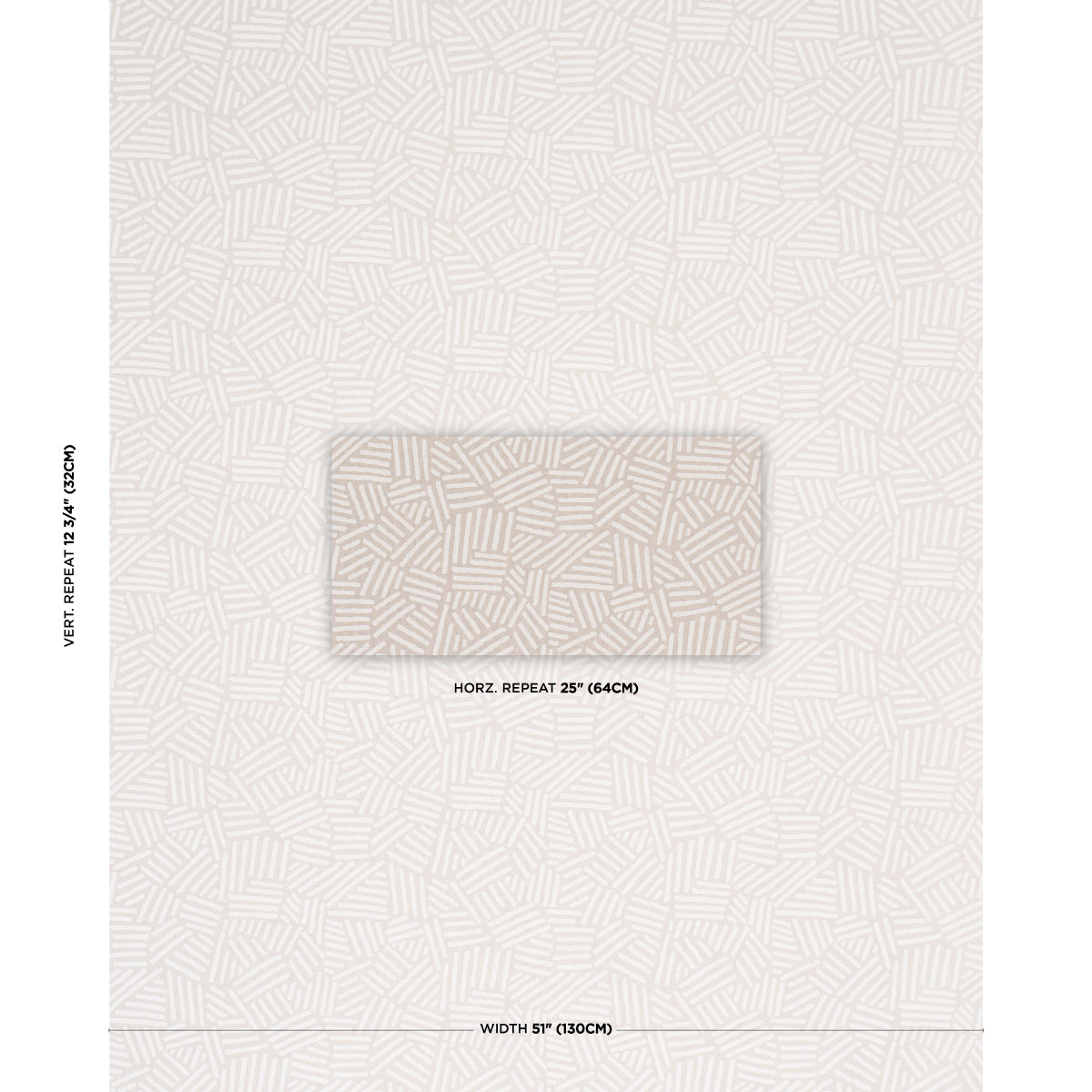 Hatchmark Hand Print - Natural - Schumacher 183162 Fabric - Schumacher Fabric