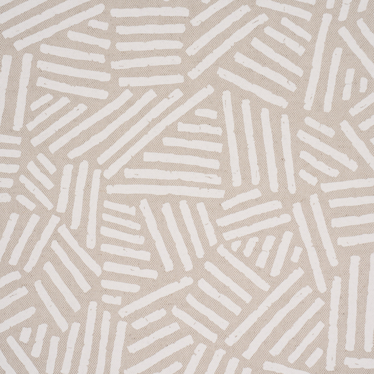 Hatchmark Hand Print - Natural - Schumacher 183162 Fabric - Schumacher Fabric