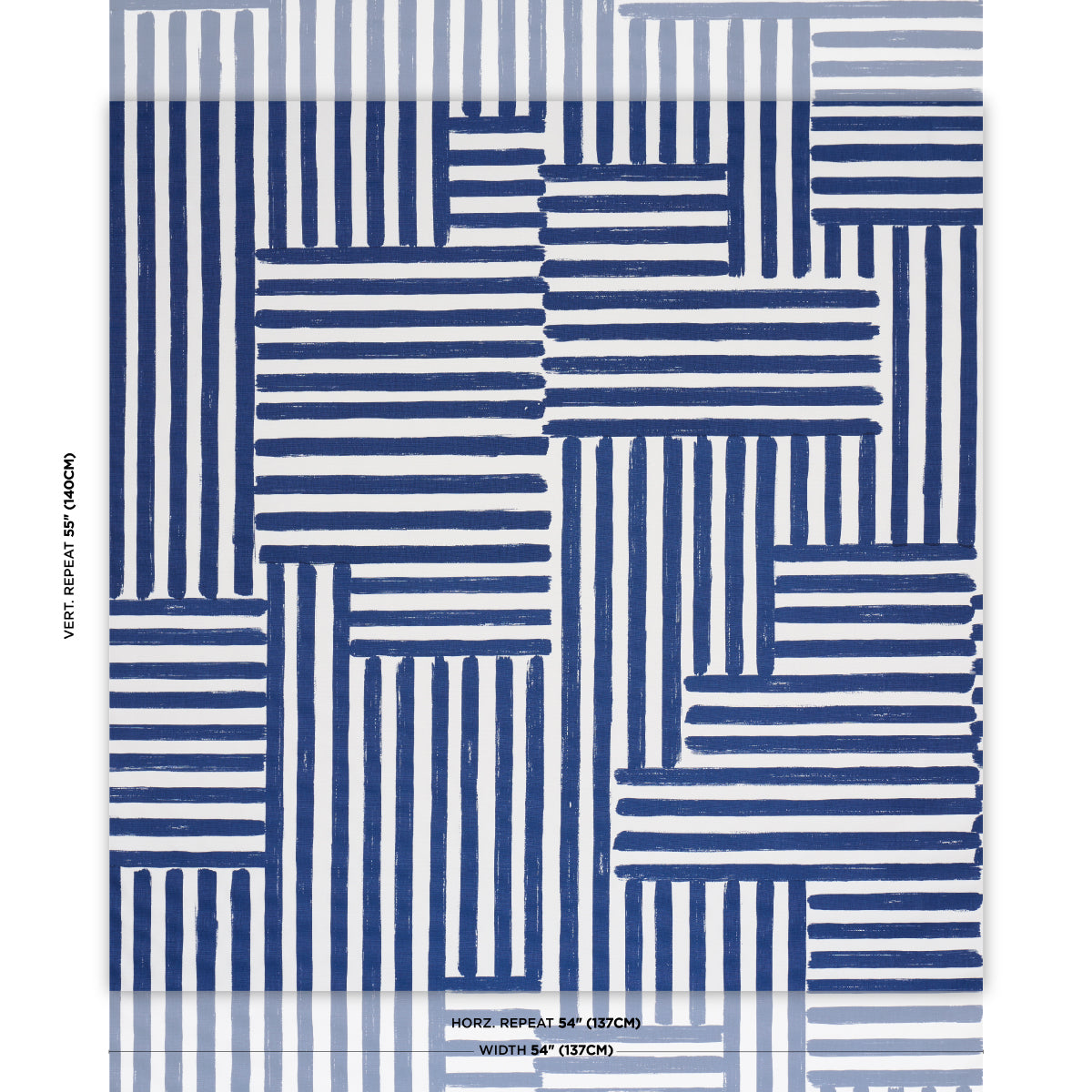 Parson'S Stripe Hand Print - Navy - Schumacher 183171 Fabric - Schumacher Fabric
