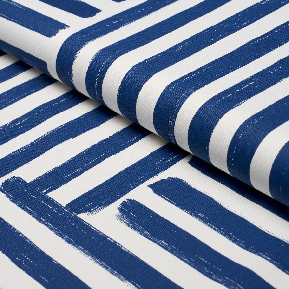 Parson'S Stripe Hand Print - Navy - Schumacher 183171 Fabric - Schumacher Fabric