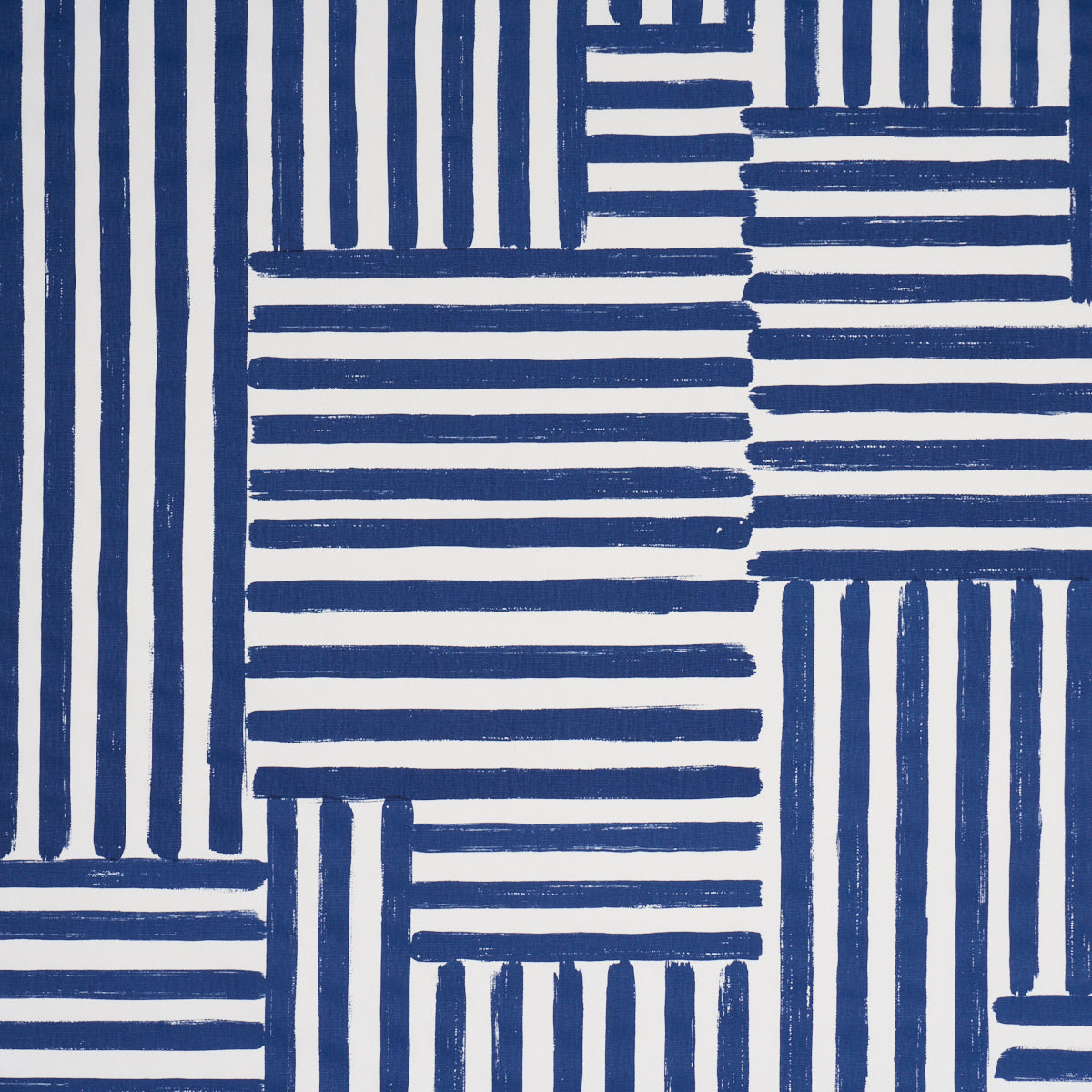 Parson'S Stripe Hand Print - Navy - Schumacher 183171 Fabric - Schumacher Fabric
