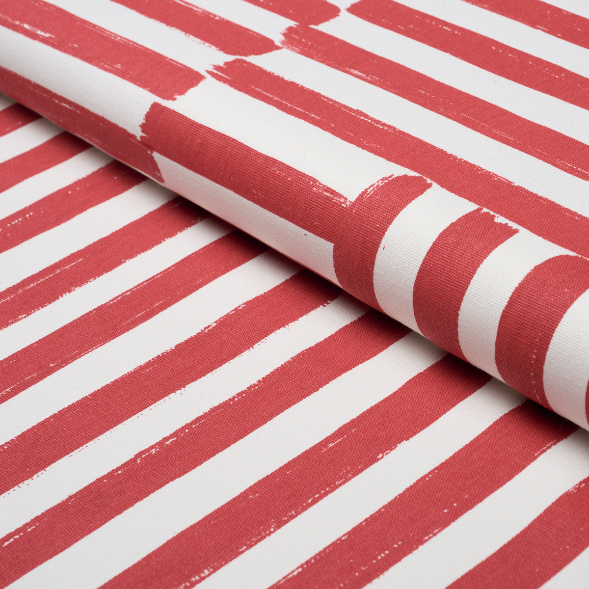 Parson'S Stripe Hand Print - Red - Schumacher 183172 Fabric - Schumacher Fabric