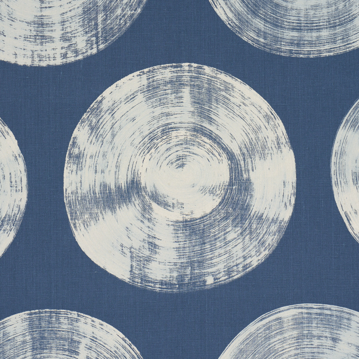 Painted Circles - Indigo - Schumacher 183181 Fabric - Schumacher Fabric