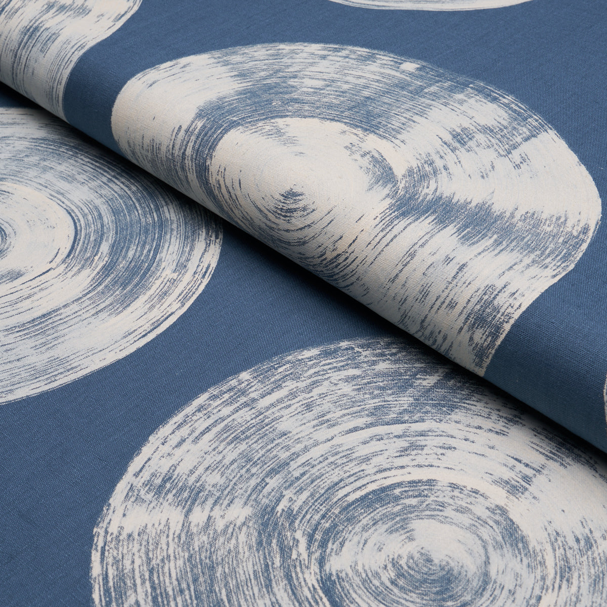 Painted Circles - Indigo - Schumacher 183181 Fabric - Schumacher Fabric