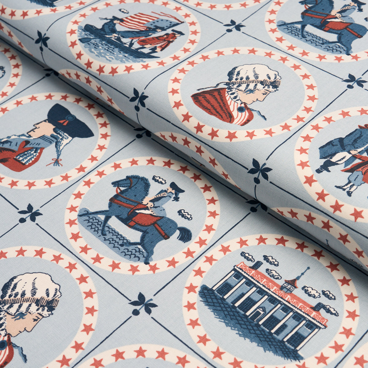 George Washington - Sky - Schumacher 183220 Fabric - Schumacher Fabric