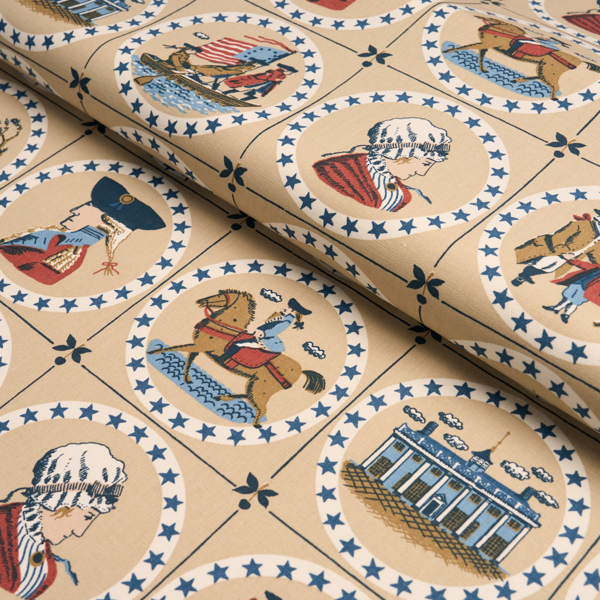 George Washington - Neutral - Schumacher 183222 Fabric - Schumacher Fabric
