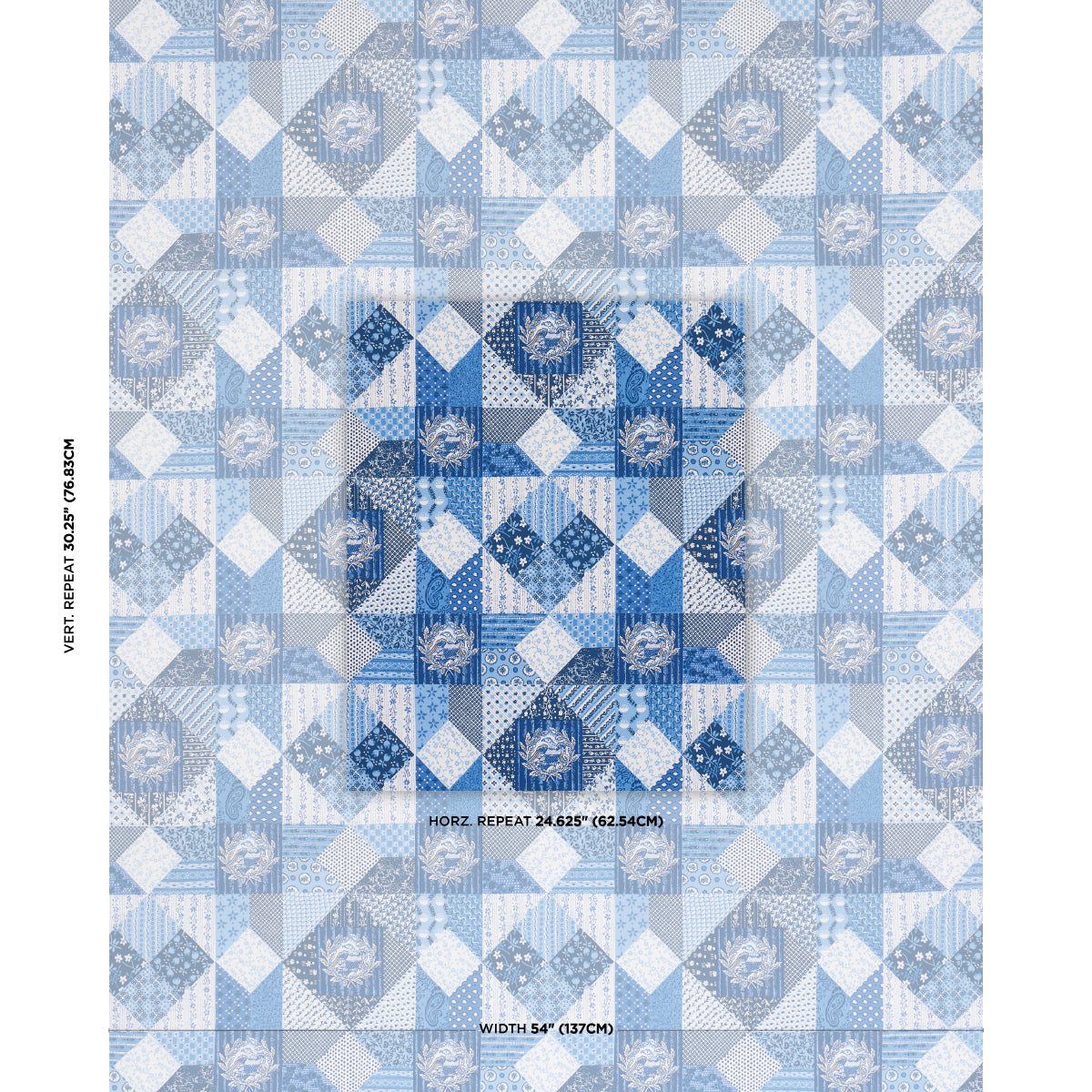 Variable Star - Blue - Schumacher 183230 Fabric - Schumacher Fabric