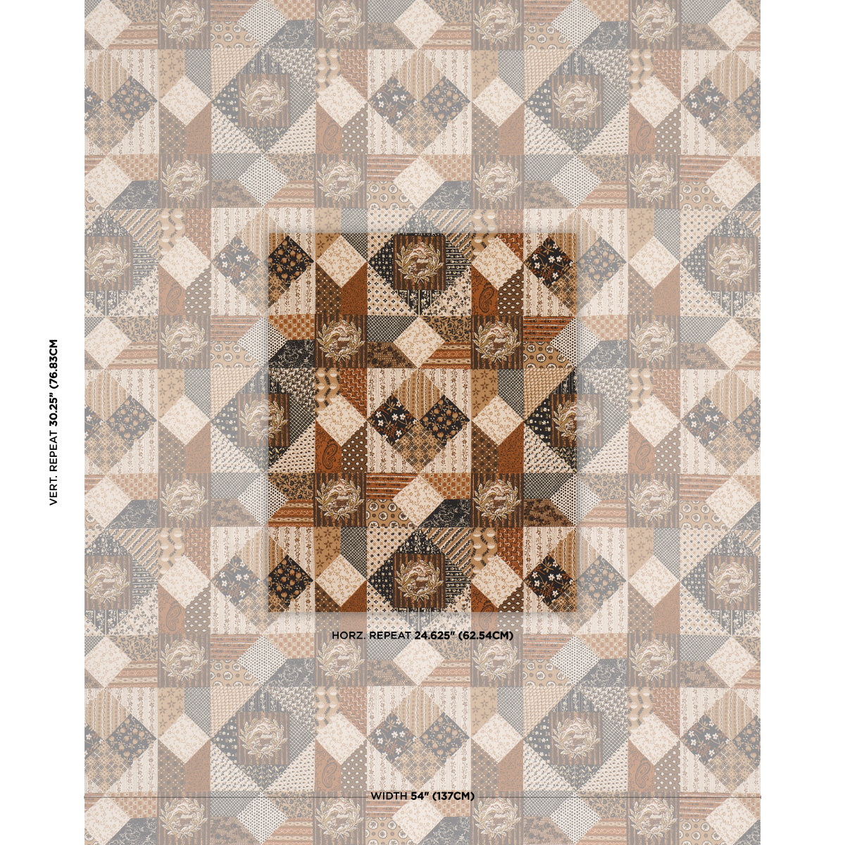 Variable Star - Sepia - Schumacher 183231 Fabric - Schumacher Fabric