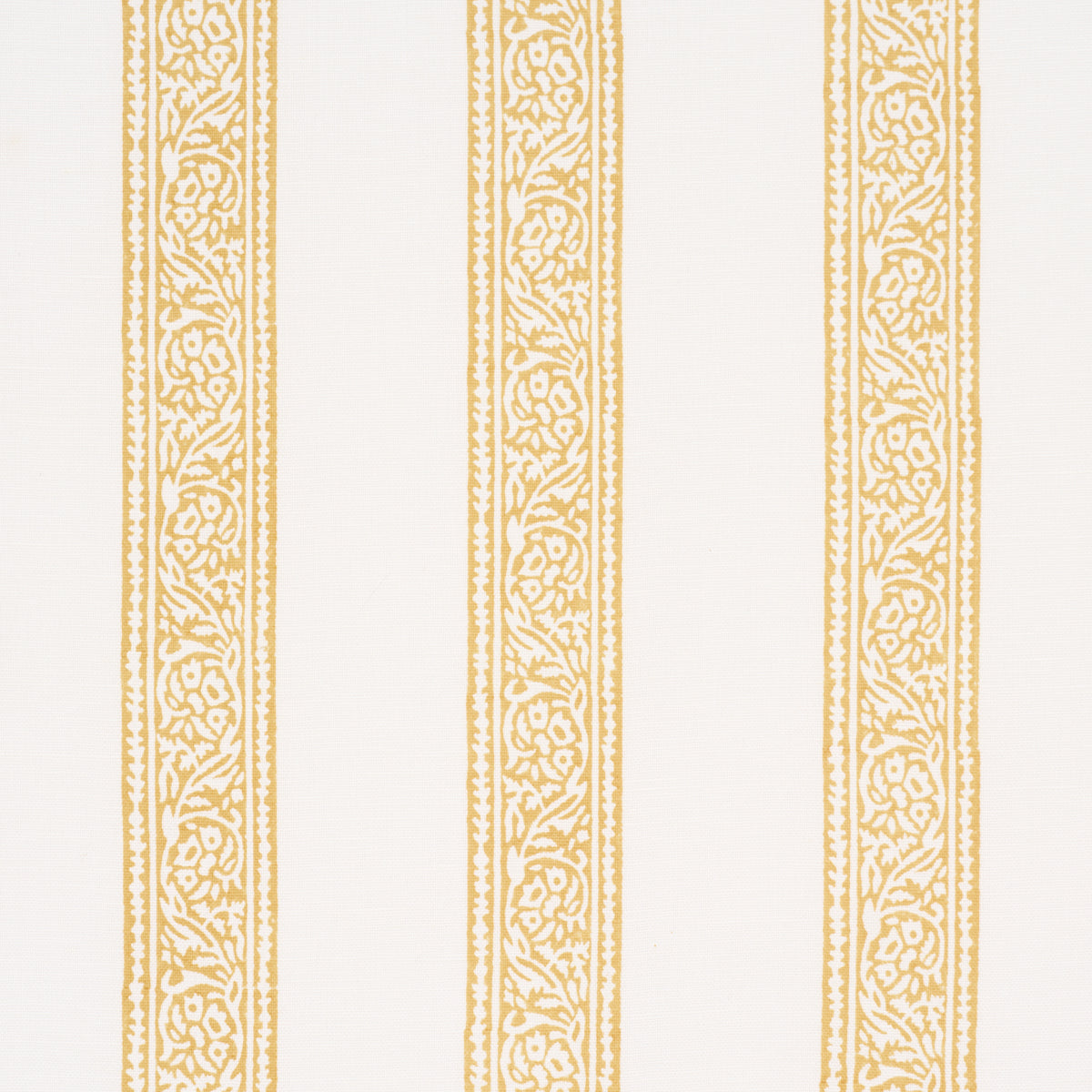 Mahdavi Stripe Hand-Block Print - Yellow - Schumacher 183241 Fabric - Schumacher Fabric