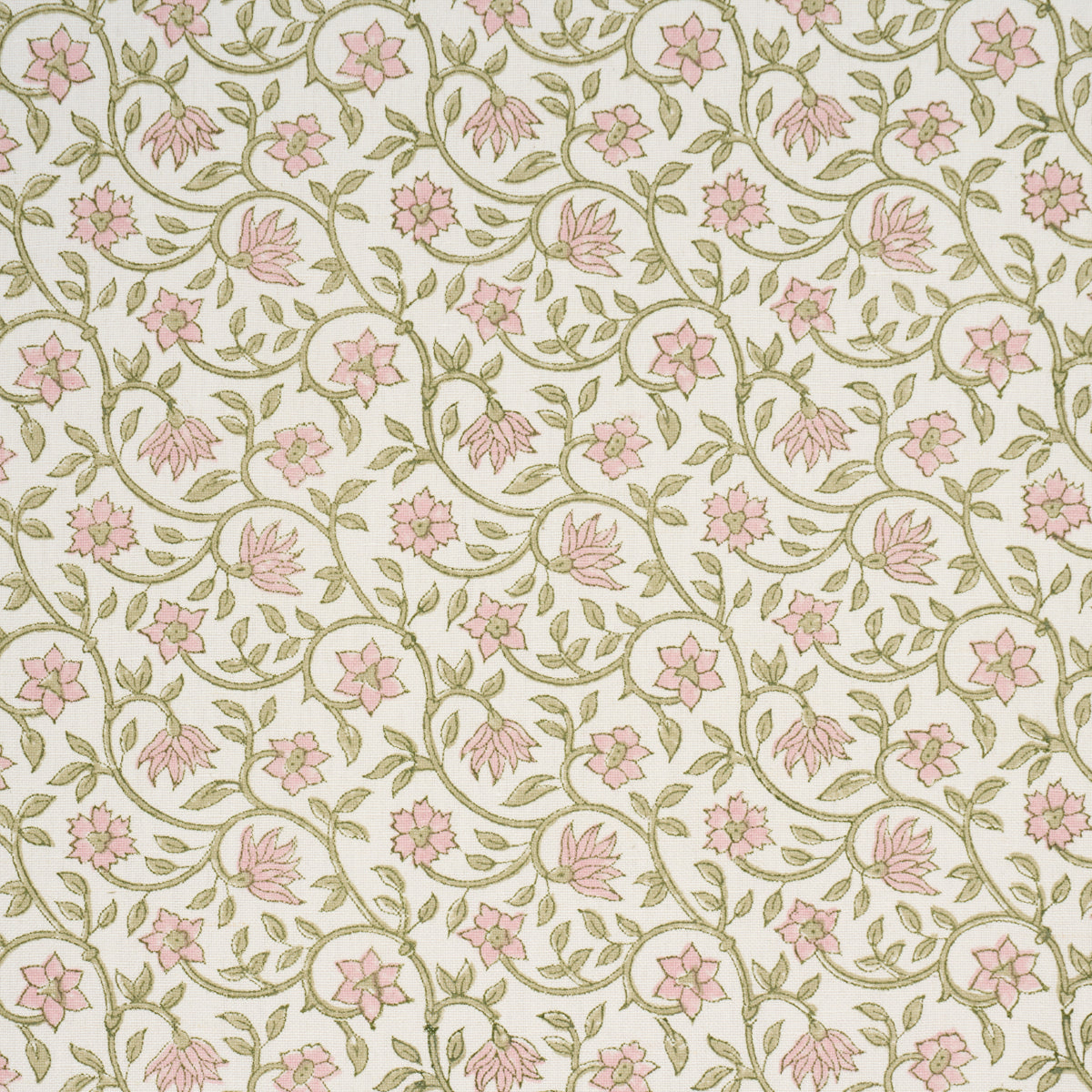 Malaya Hand-Block Print - Petal - Schumacher 183251 Fabric - Schumacher Fabric