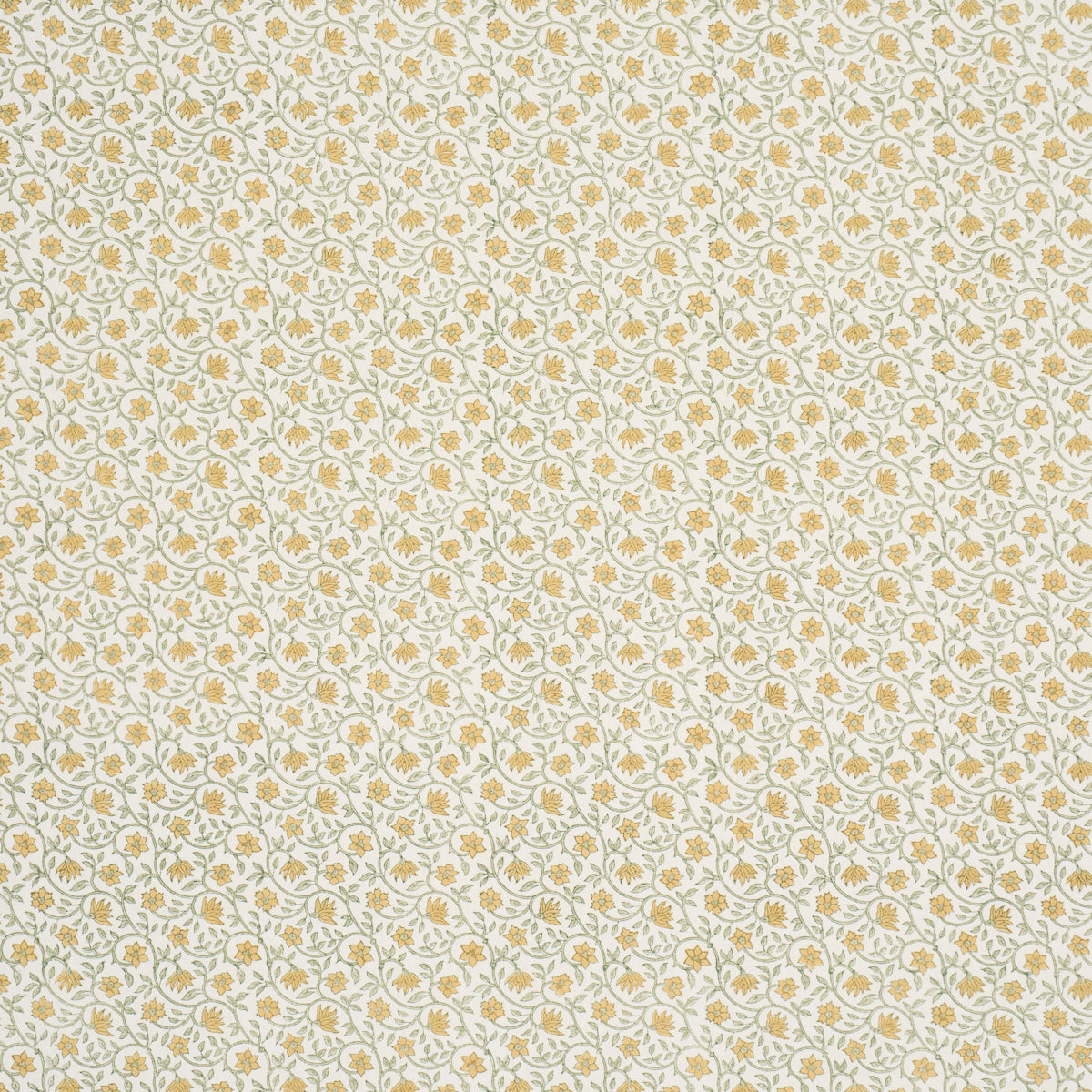 Malaya Hand-Block Print - Yellow - Schumacher 183252 Fabric