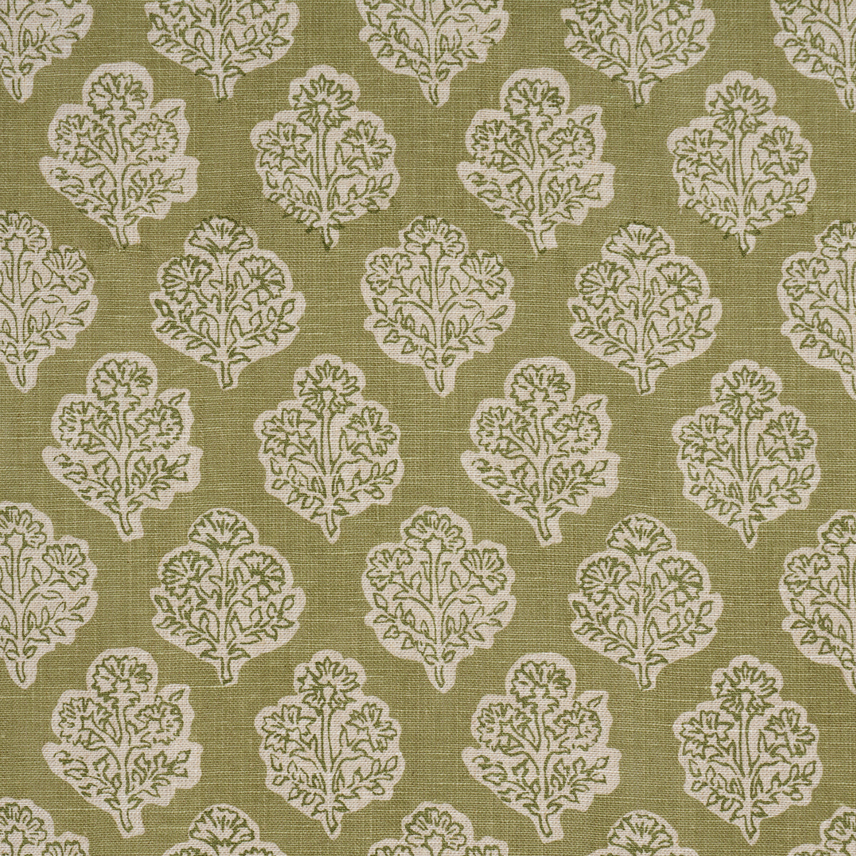 Manali Hand-Print - Green - Schumacher 183270 Fabric - Schumacher Fabric