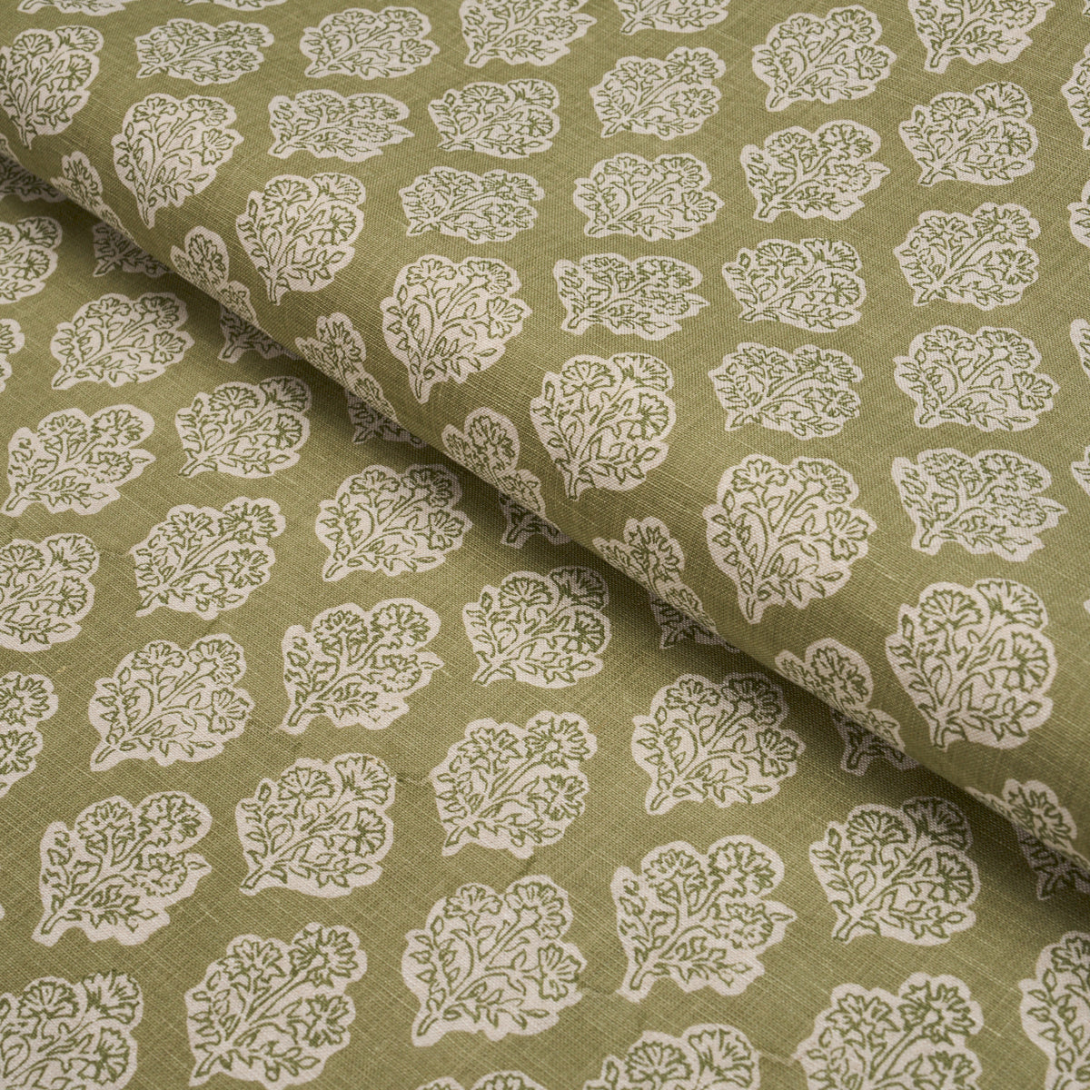 Manali Hand-Print - Green - Schumacher 183270 Fabric - Schumacher Fabric