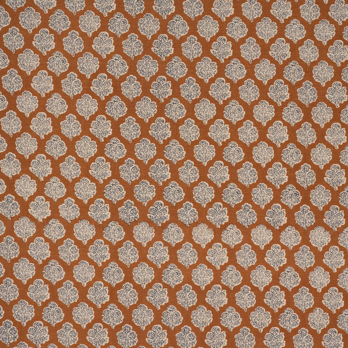 Manali Hand-Print - Spice & Indigo - Schumacher 183272 Fabric - Schumacher Fabric
