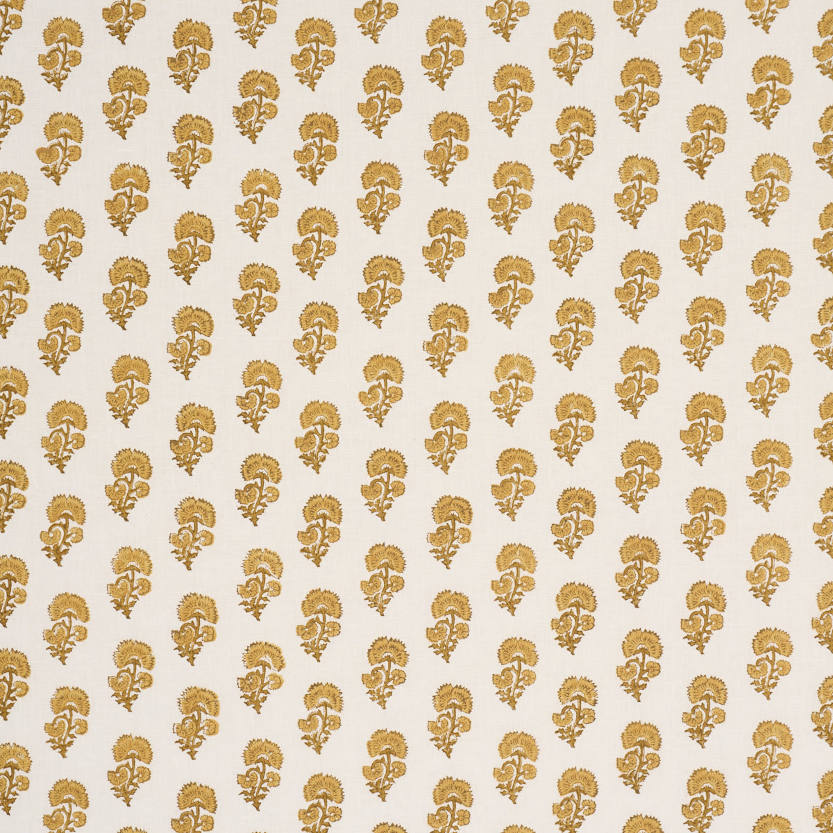Kaasni Hand-Block Print - Yellow - Schumacher 183282 Fabric - Schumacher Fabric