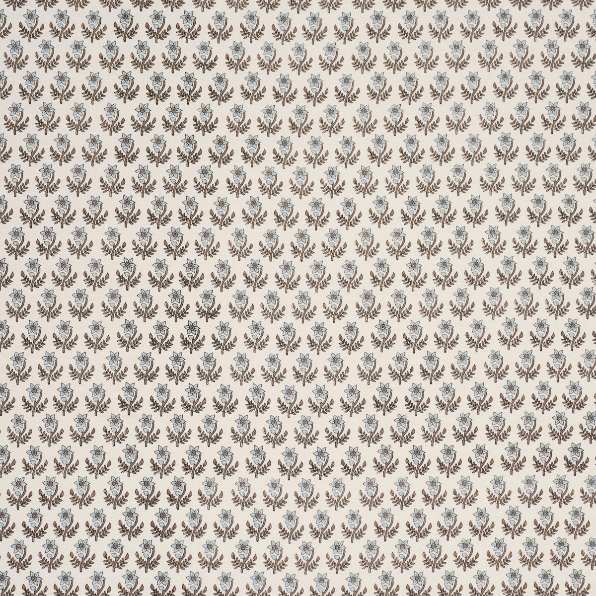 Amisha Hand-Print - Blue & Brown - Schumacher 183290 Fabric