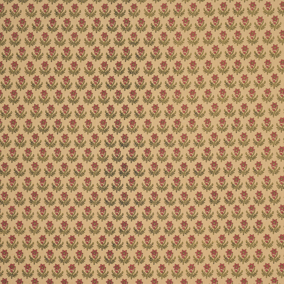 Amisha Hand-Print - Red & Mustard - Schumacher 183292 Fabric