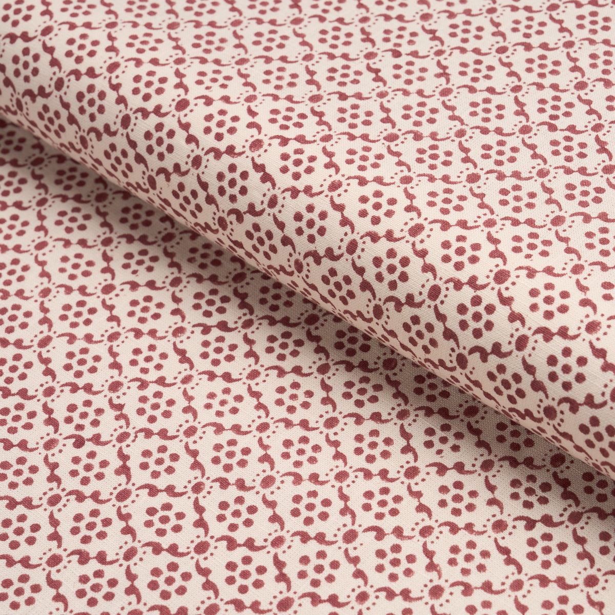 Laksha Hand-Block Print - Red - Schumacher 183300 Fabric - Schumacher Fabric