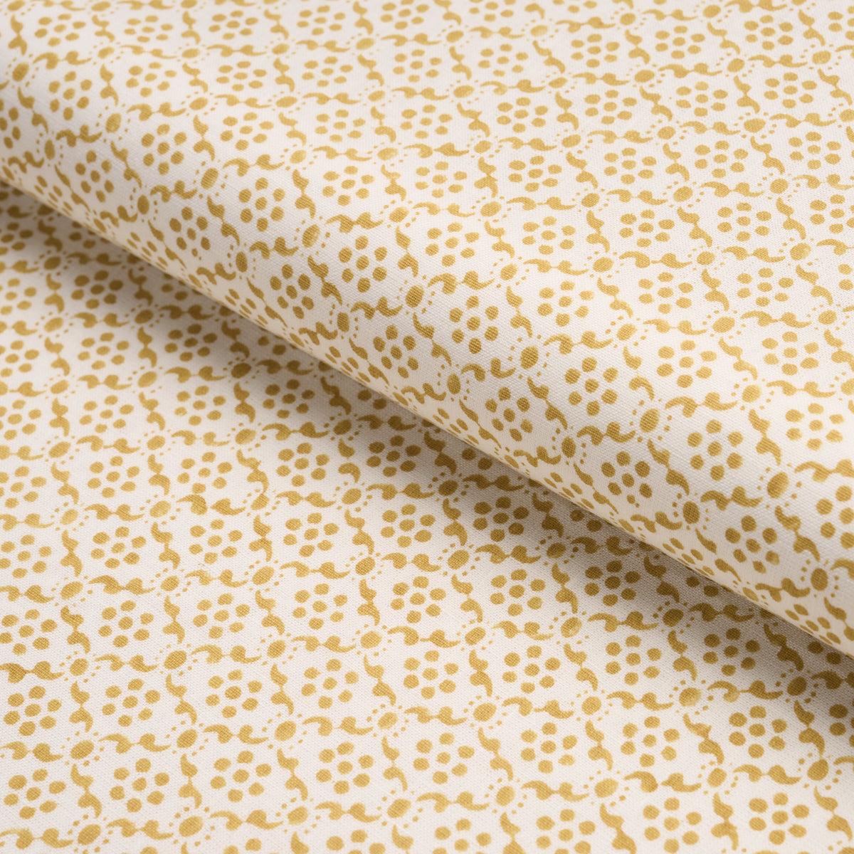 Laksha Hand-Block Print - Yellow - Schumacher 183301 Fabric - Schumacher Fabric