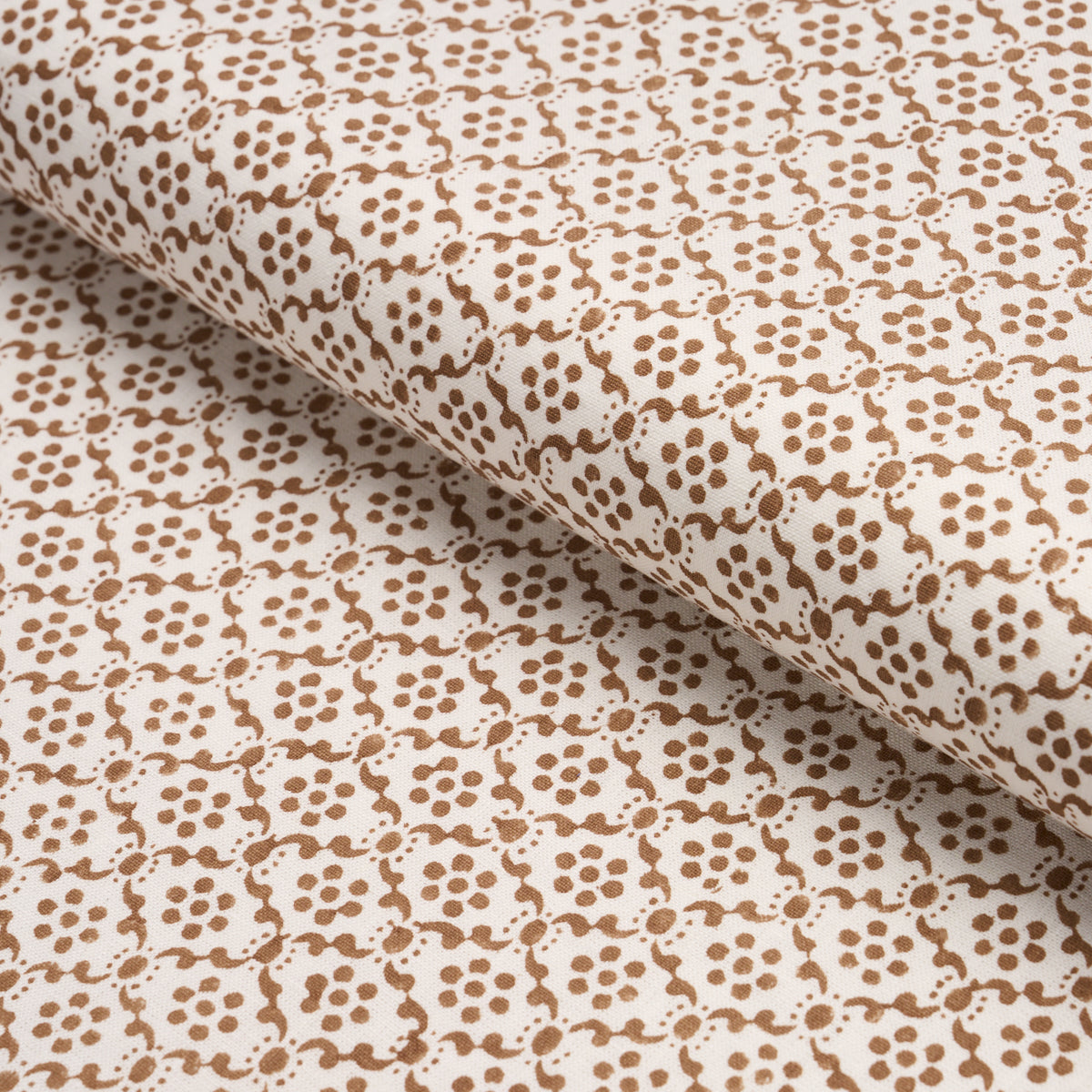 Laksha Hand-Block Print - Brown - Schumacher 183302 Fabric - Schumacher Fabric