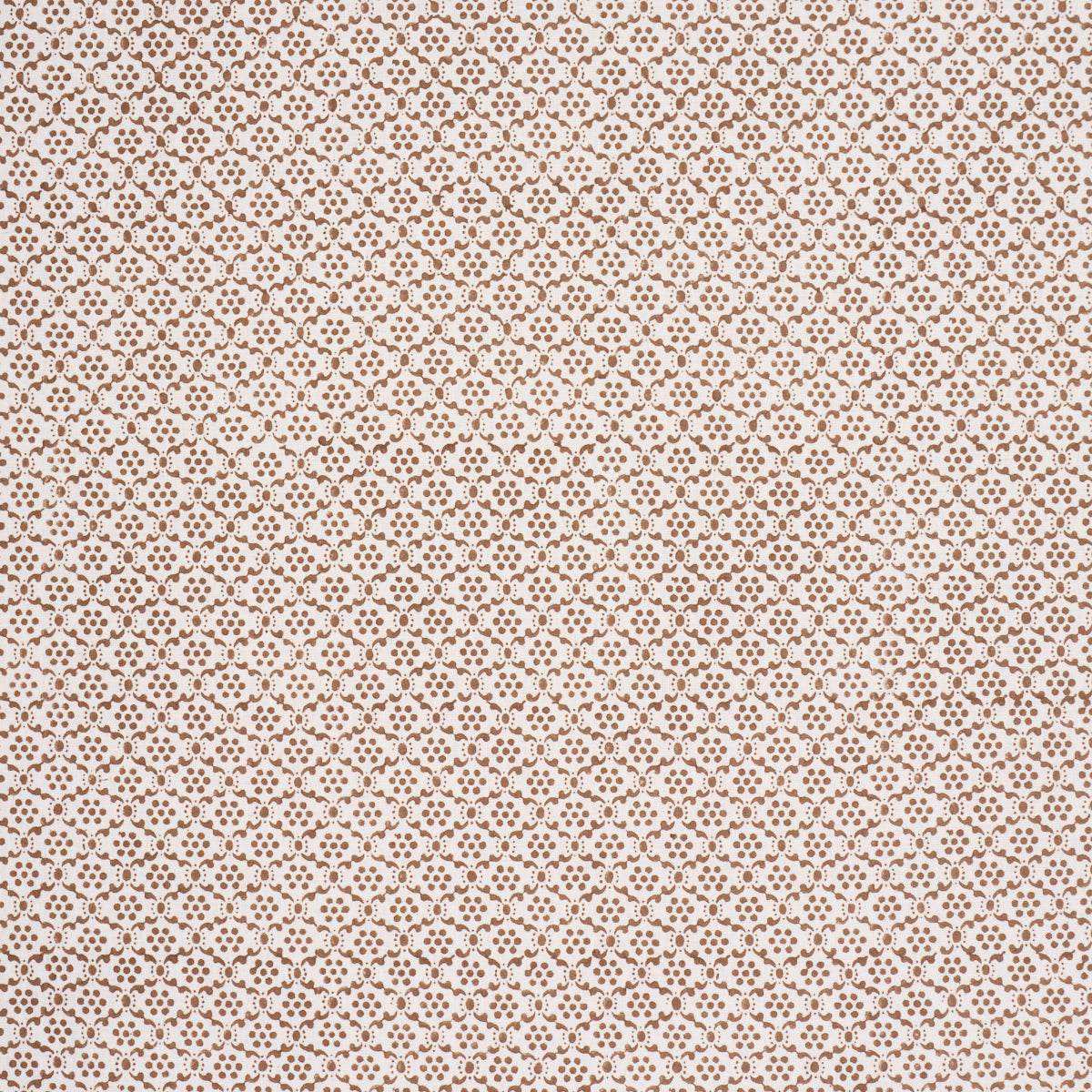 Laksha Hand-Block Print - Brown - Schumacher 183302 Fabric - Schumacher Fabric