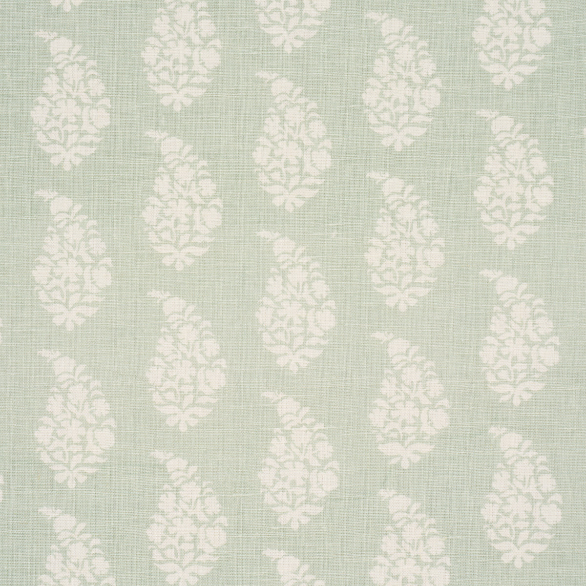 Kaia Paisley Hand-Print - Celadon - Schumacher 183320 Fabric - Schumacher Fabric