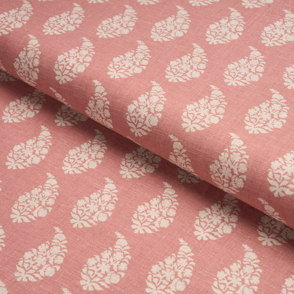 Kaia Paisley Hand-Print - Pink - Schumacher 183321 Fabric - Schumacher Fabric