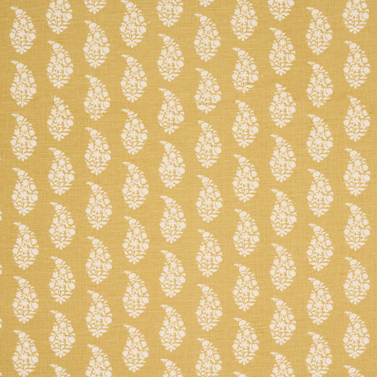 Kaia Paisley Hand-Print - Yellow - Schumacher 183322 Fabric - Schumacher Fabric