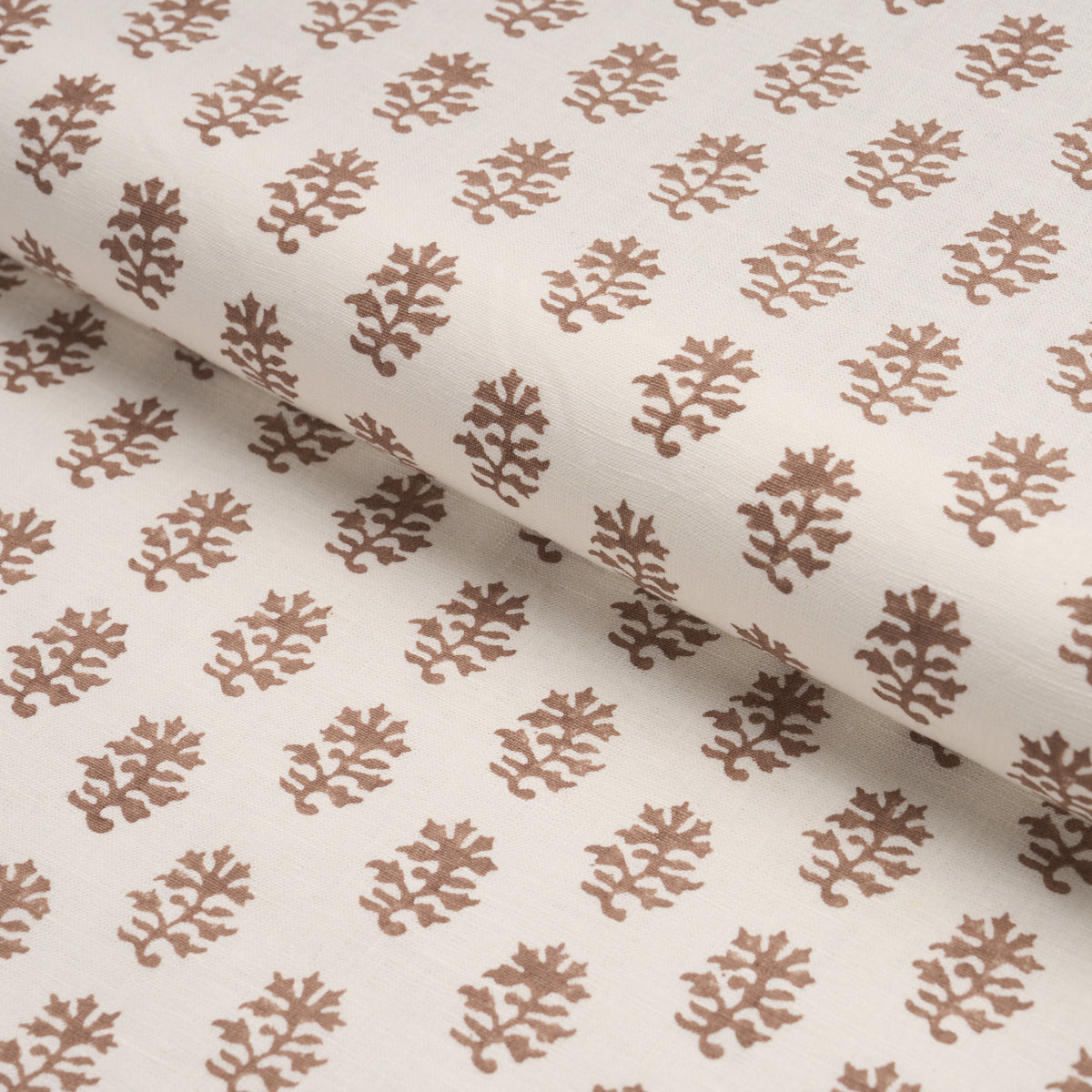 Iksha Hand-Block Print - Chestnut - Schumacher 183331 Fabric - Schumacher Fabric