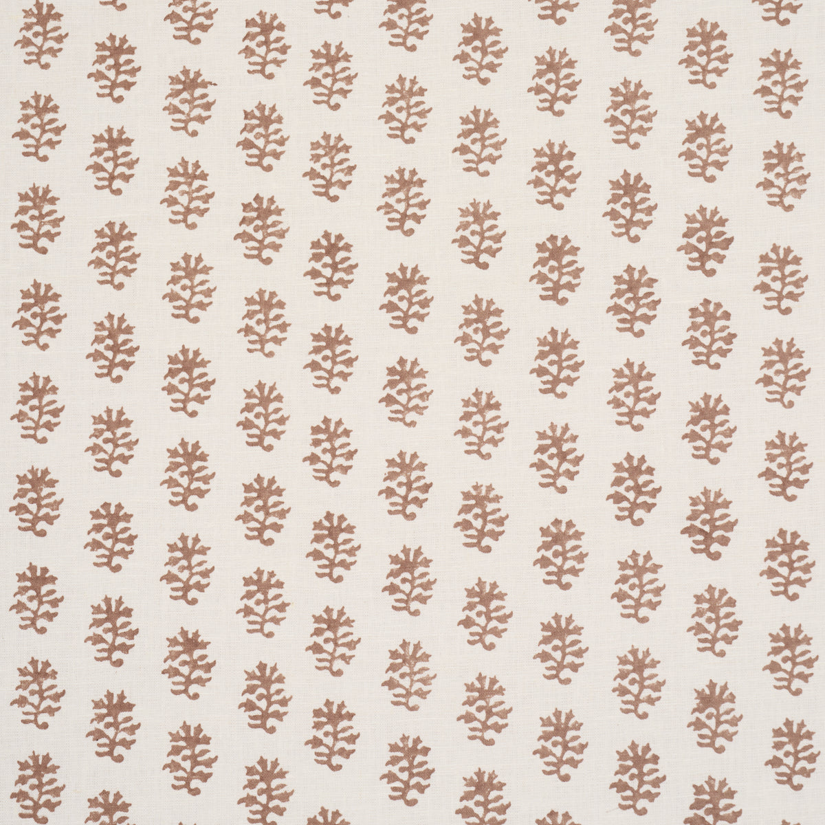 Iksha Hand-Block Print - Chestnut - Schumacher 183331 Fabric - Schumacher Fabric